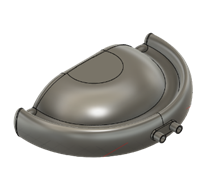 Gray robotic vacuum cleaner with a rounded design and a side brush, viewed from the side.