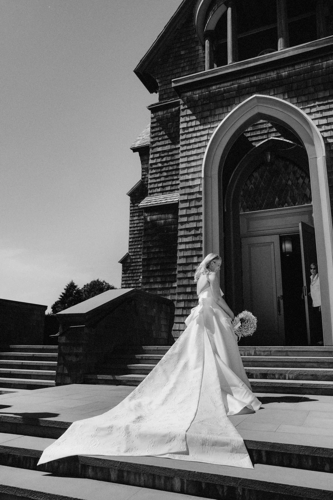 HK-175-bride-walking-down-church-steps-in-dramatic-train-new-jersey-church-wedding-jenny-fu.jpg