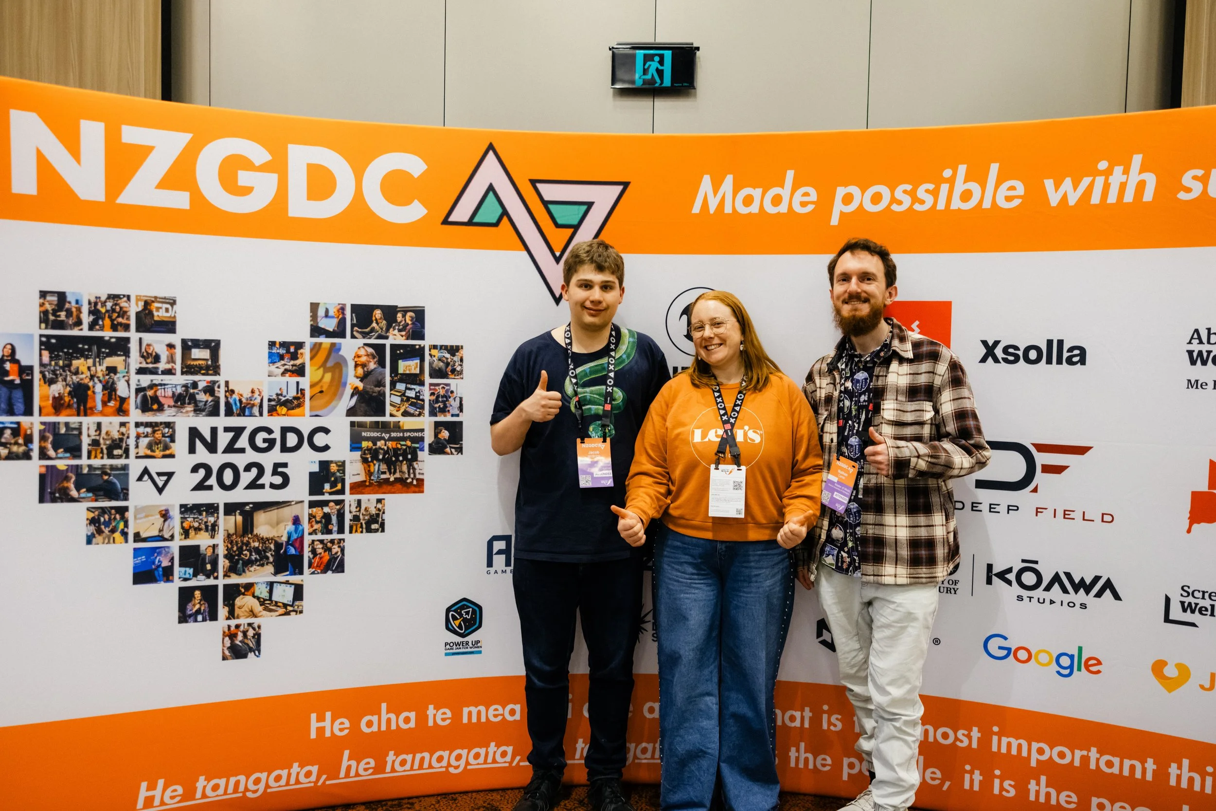 Jacob McBride, myself, and Nathan Carter at NZGDC 2025
