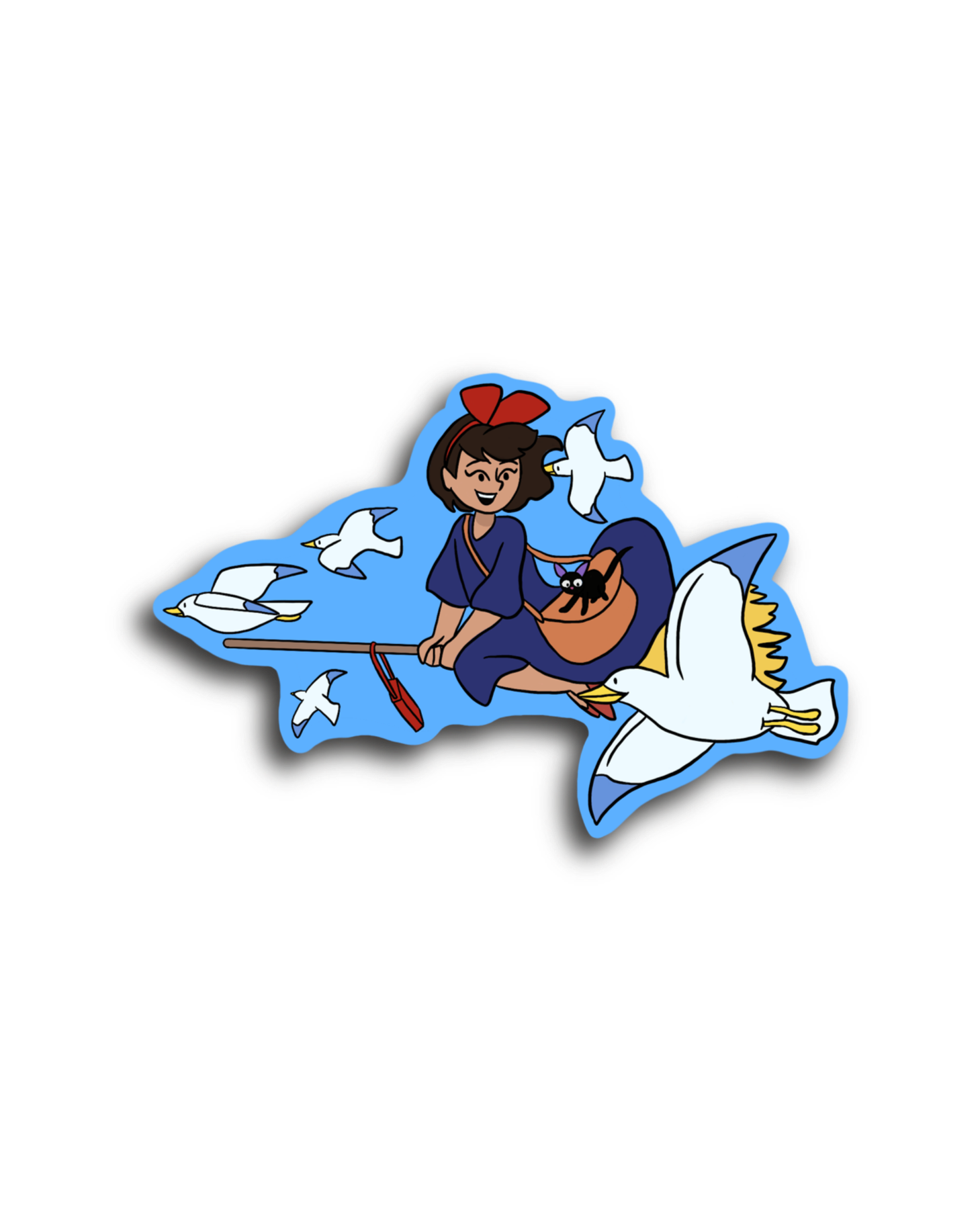 Flying With The Seagulls- die cut sticker