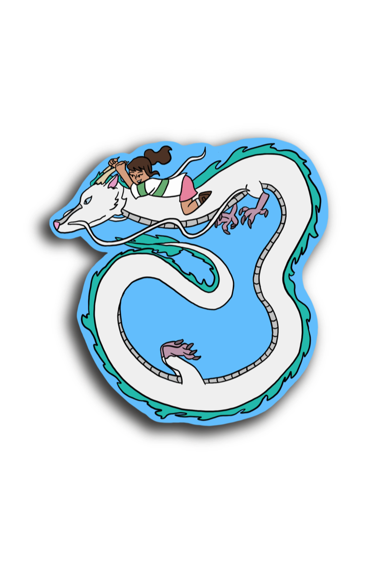 Riding The Dragons Wind- die cut sticker