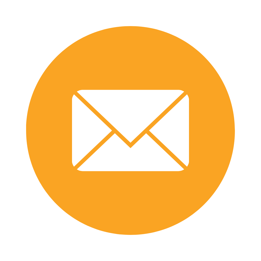 Email icon inside an orange circle.
