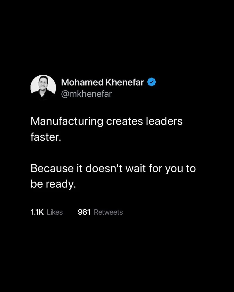 Manufacturing builds leaders fast