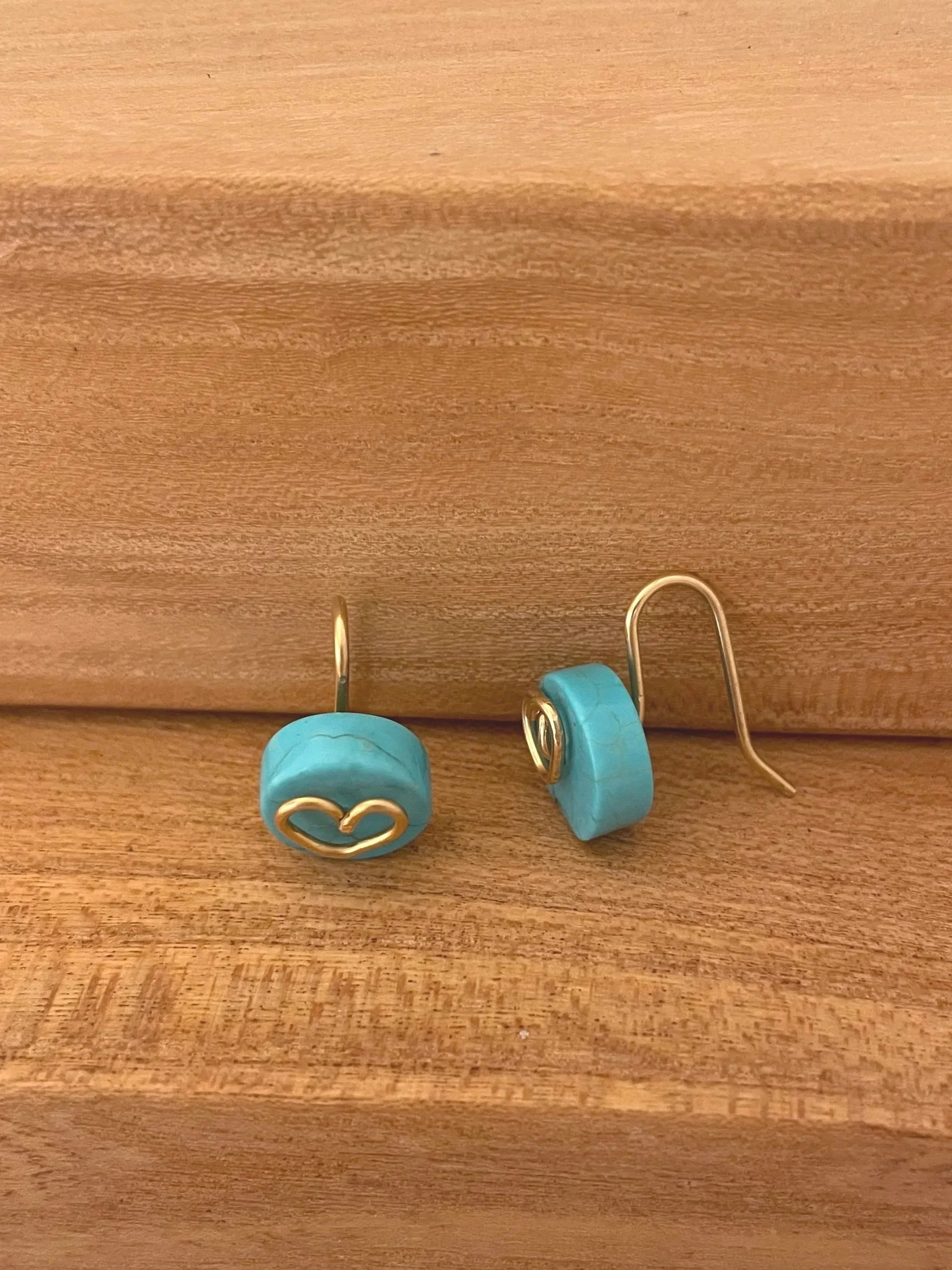 Turquoise Heart Earrings