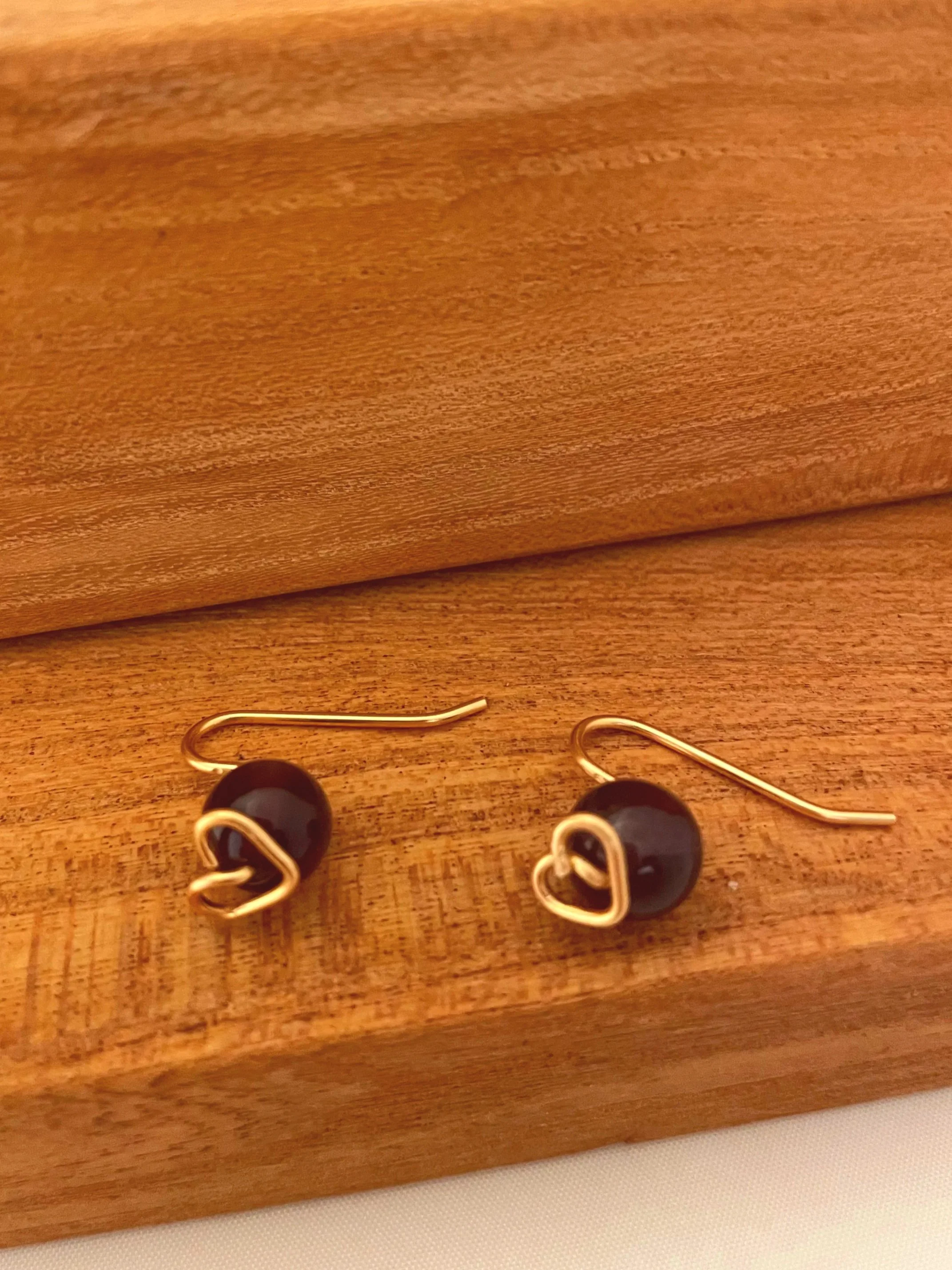 Amethyst Heart Earrings