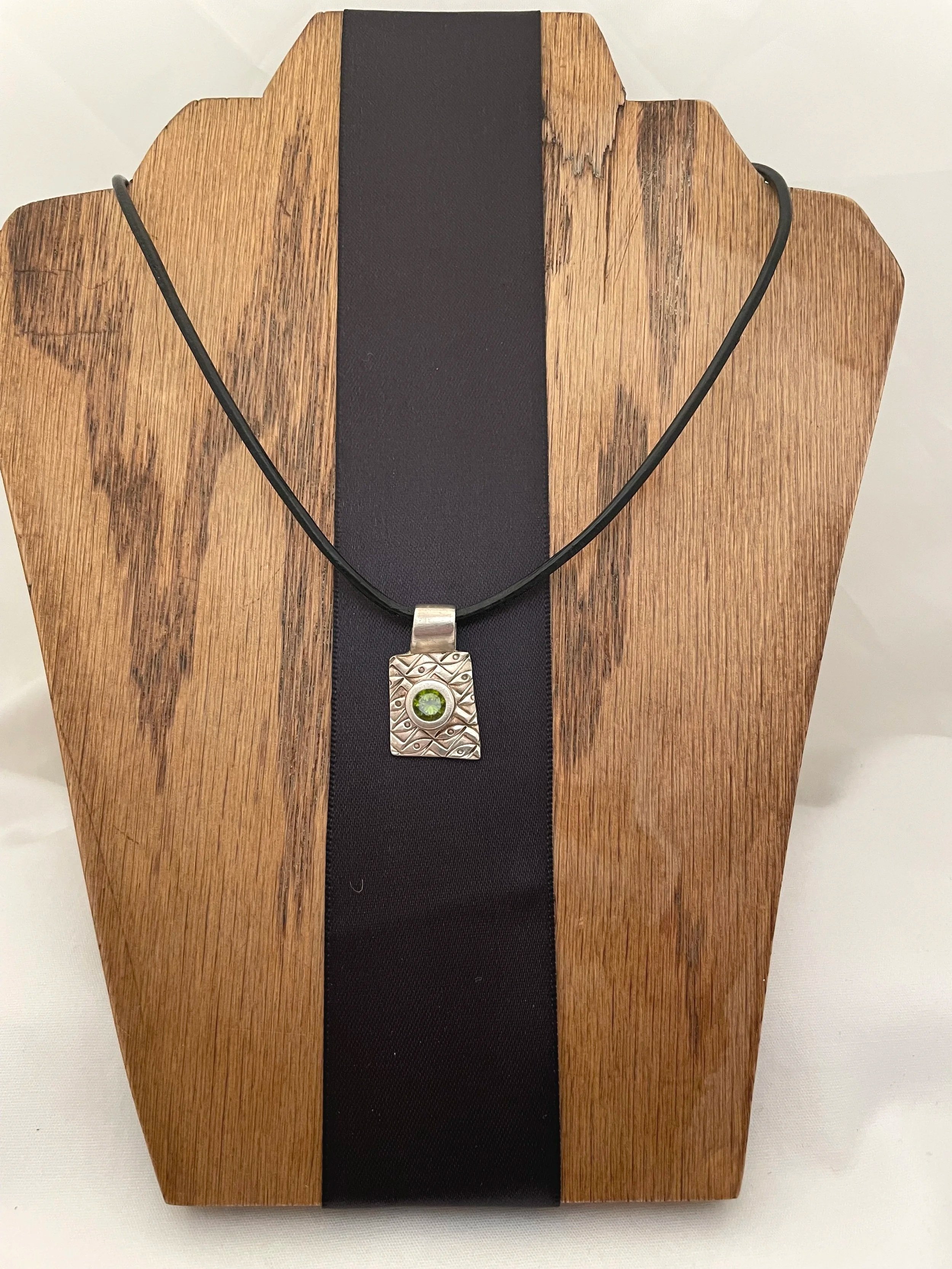 IMG_6191.jpg No Rules Necklace  Handcrafted Silver Pendant with Peridot-CZ | Rocky Roots Outpost