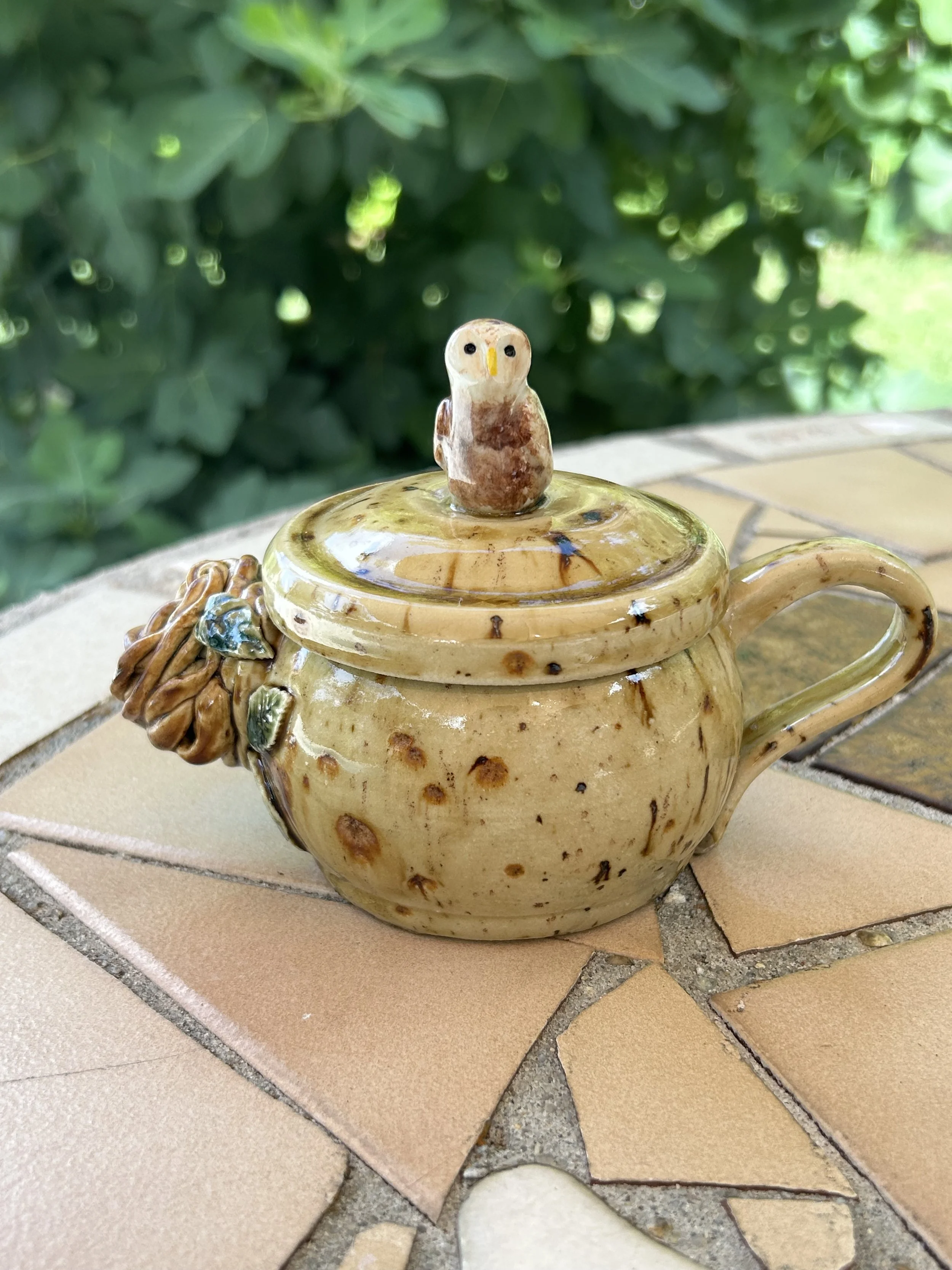 Barred Owl Ceramic Teapot (Seconds)