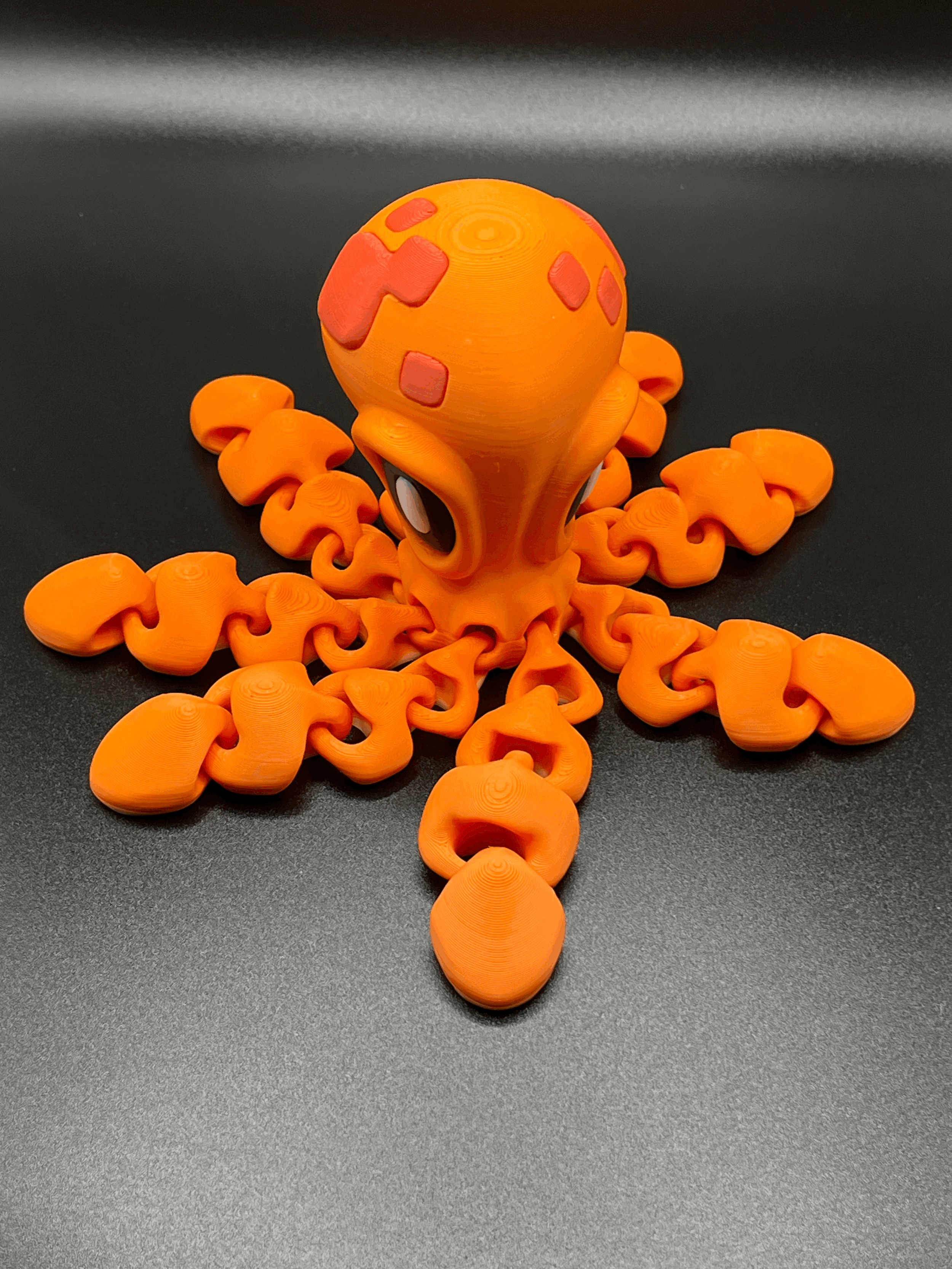 3D-Printed Orange Octopus Figure
