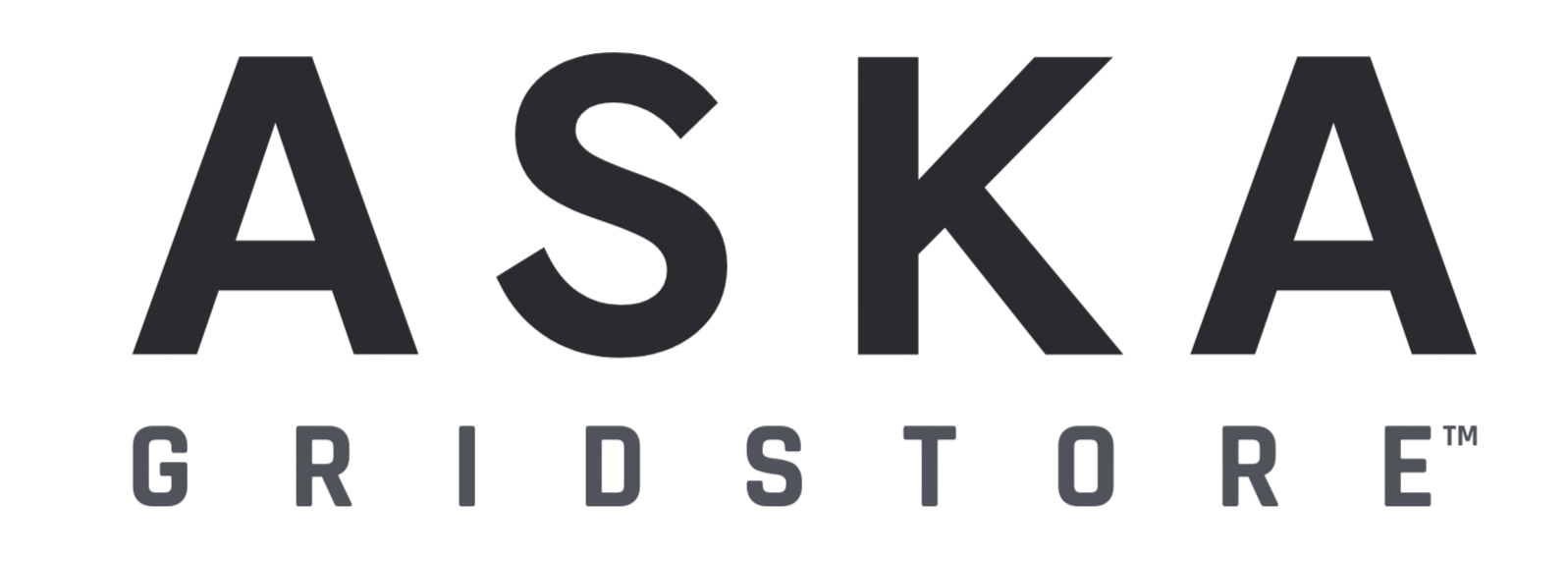 ASKA GRIDSTORE logo in black text on a transparent background.