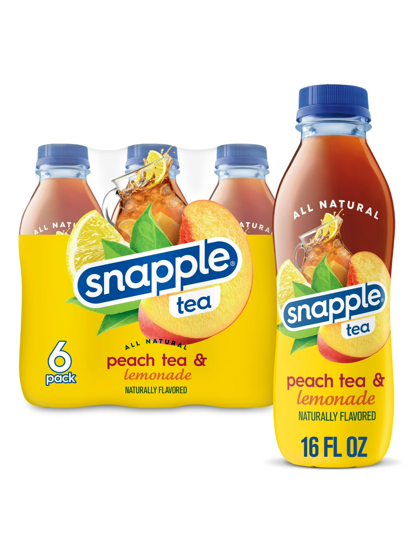 SNAPPLE PEACH TEA & LEMONADE 12/16oz
