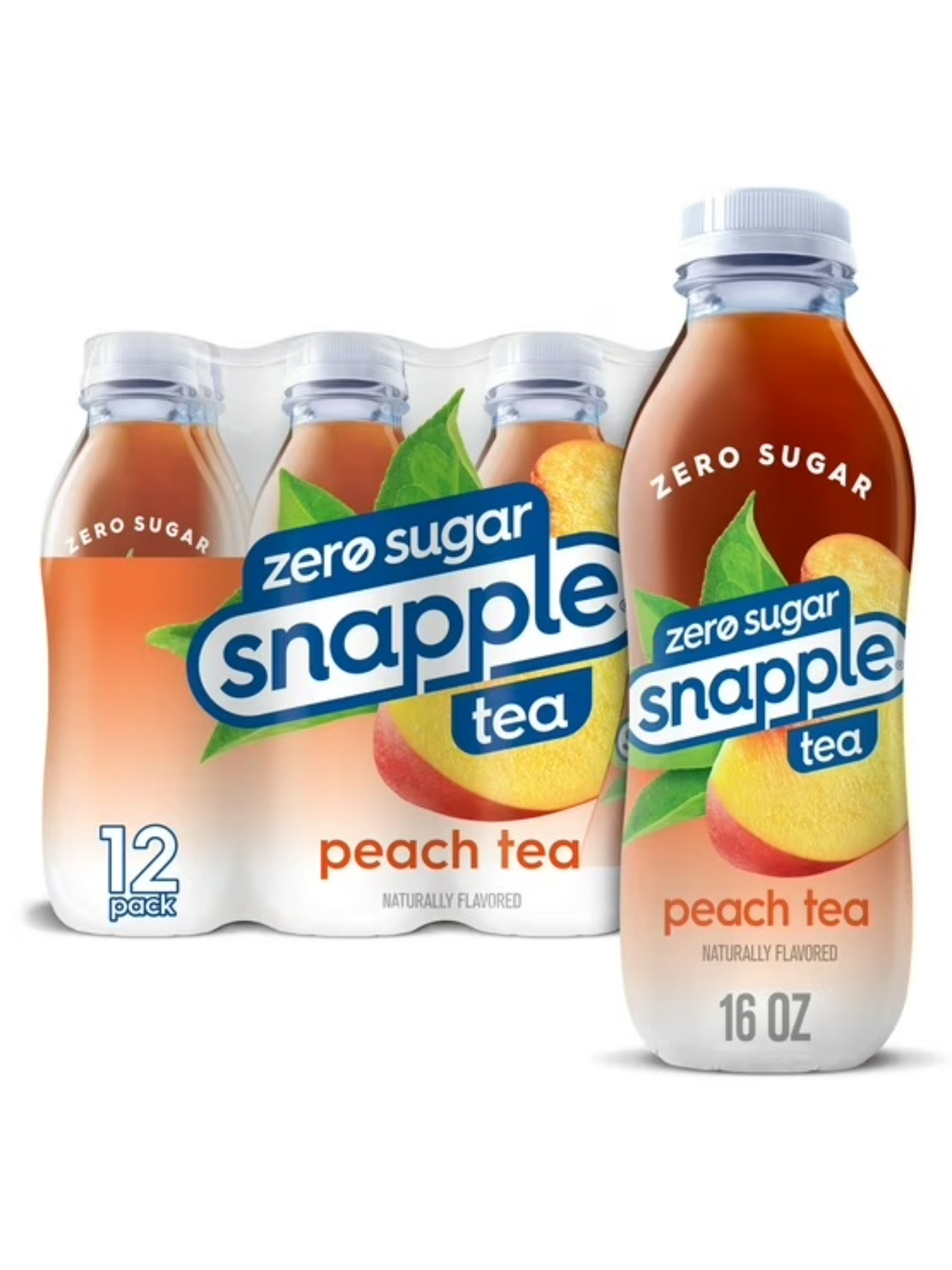 SNAPPLE ZERO SUGAR PEACH TEA 12/16oz