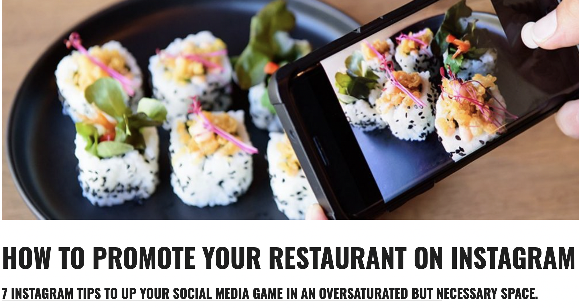   Click here  to read my article for US Foods:  How to Promote Your Restaurant on Instagram.   