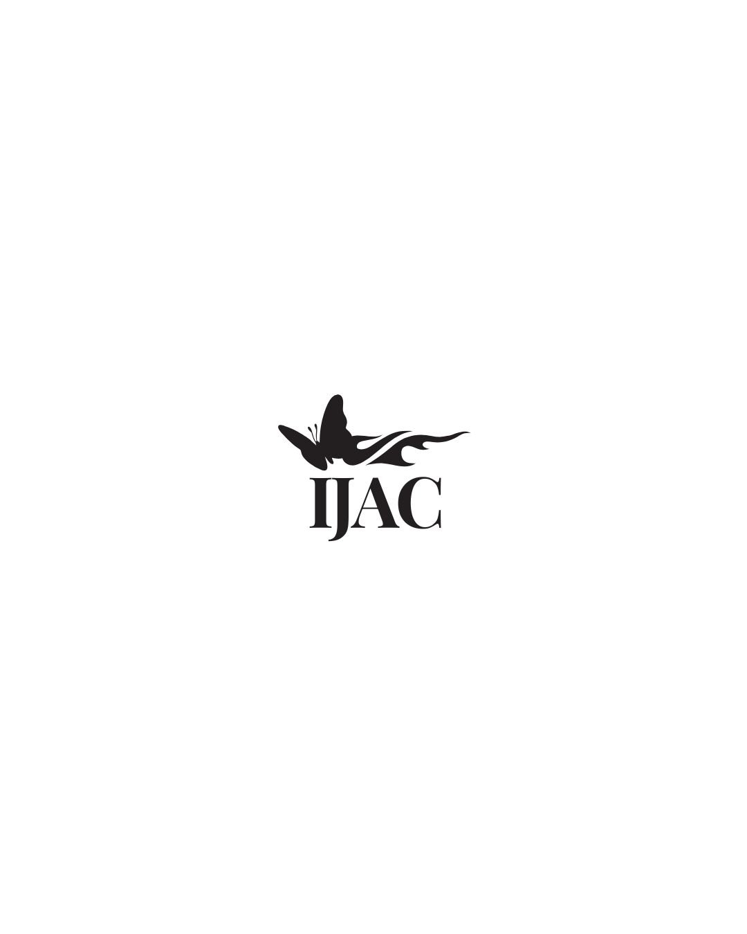Black logo of a butterfly and flowing line, with the text 'IJAC' underneath, on a white background.