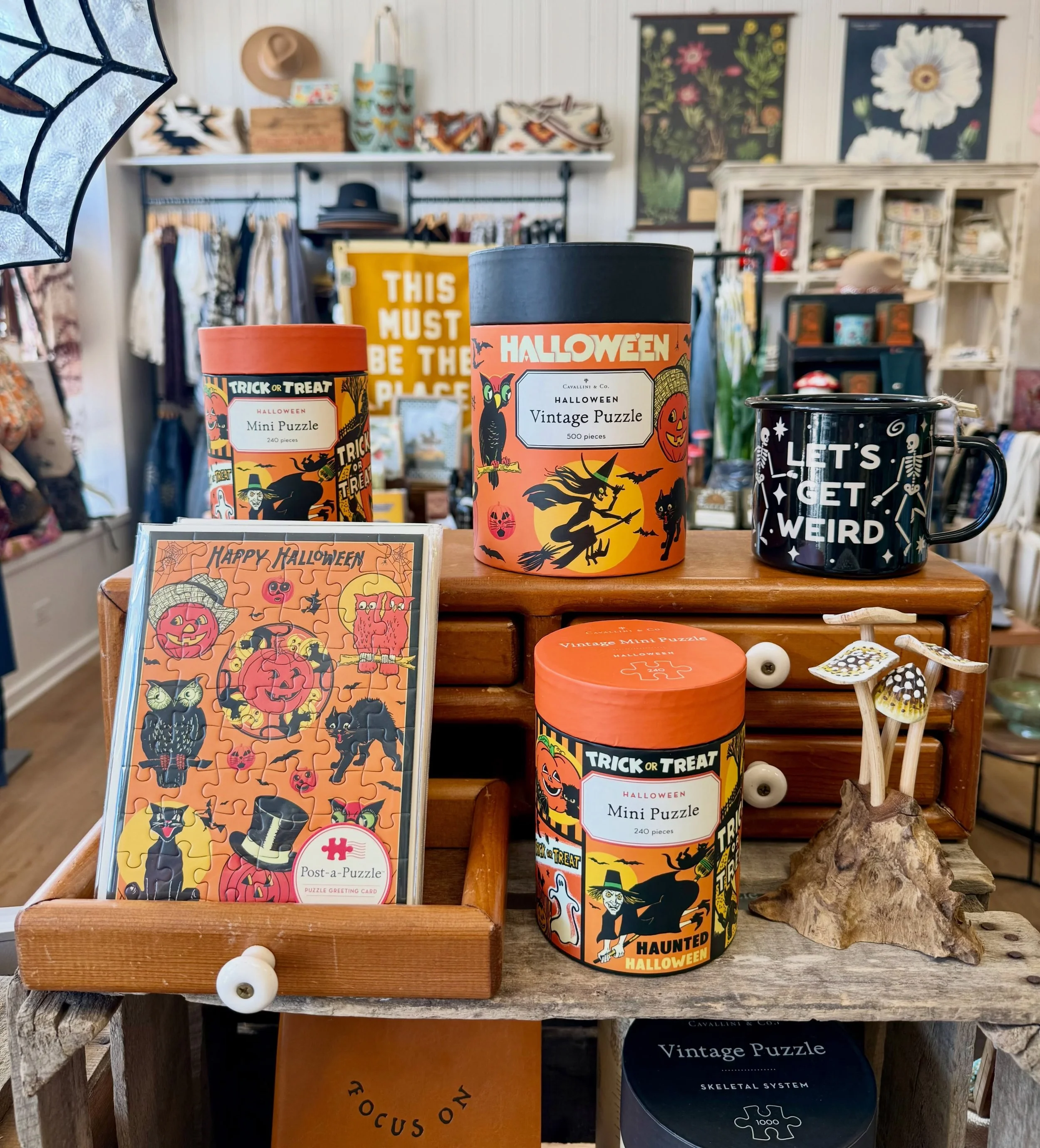 The last of our Halloween puzzles until our next restock in late September 🎃✨ A little reminder that you can always buy online for free pickup in store! www.clovershopandstudio.com 

#halloweendecor #summerween #shoplocal #antiochil