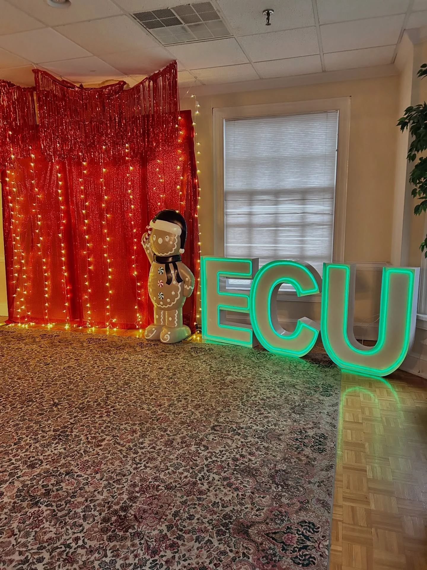 Fringe, lights and a festive ECU marquee was the vibe for this Christmas party. 

Love stepping outside of the box with our clients!! 

Link in the bio to order marquees + balloons + fringe. 

#greenvillenc #ecupirates#greenvilleballoons #greenvillem