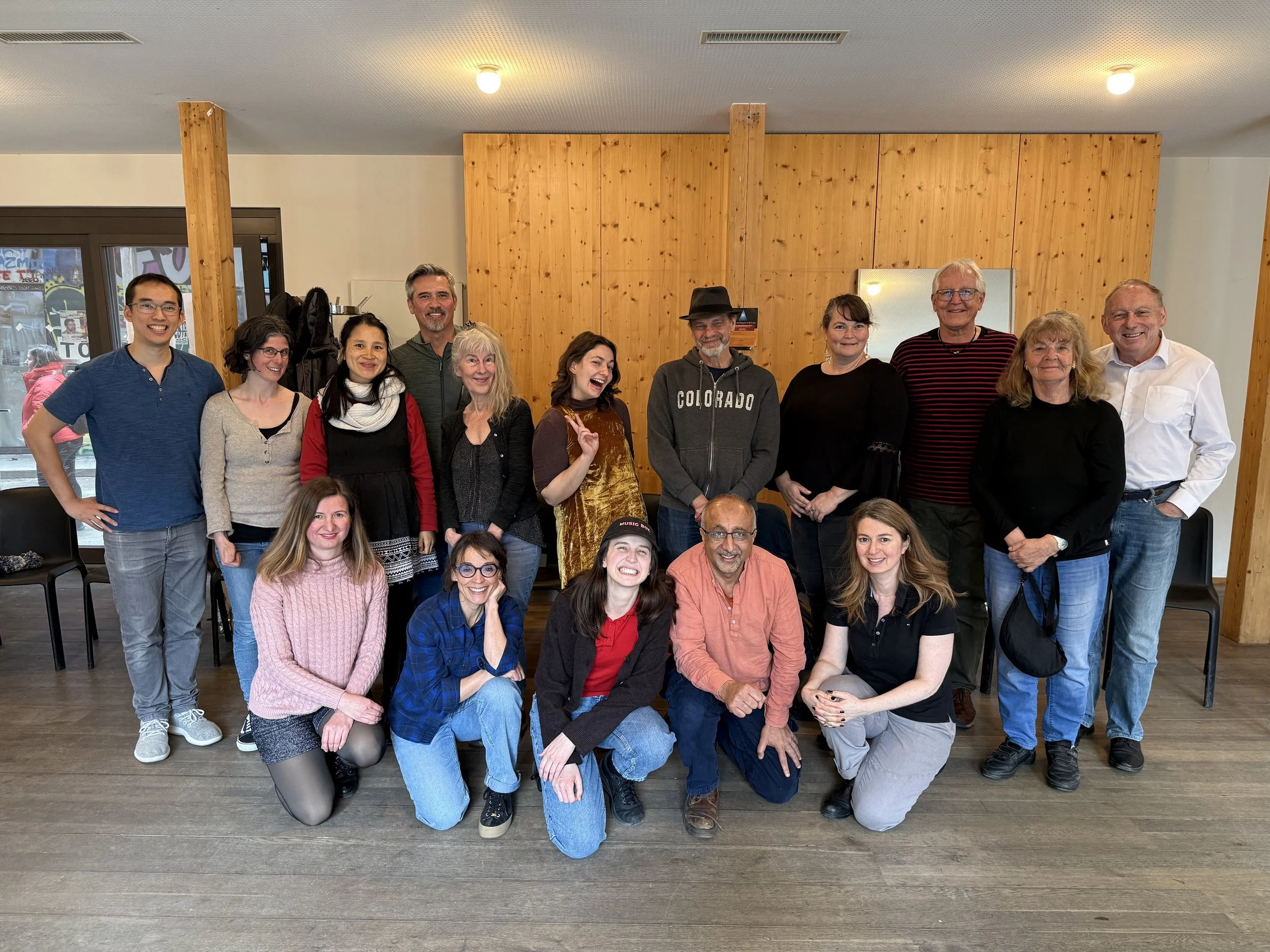Laura and a group of students after leading them in a workshop in Geneva, Switzerland in March 2026.