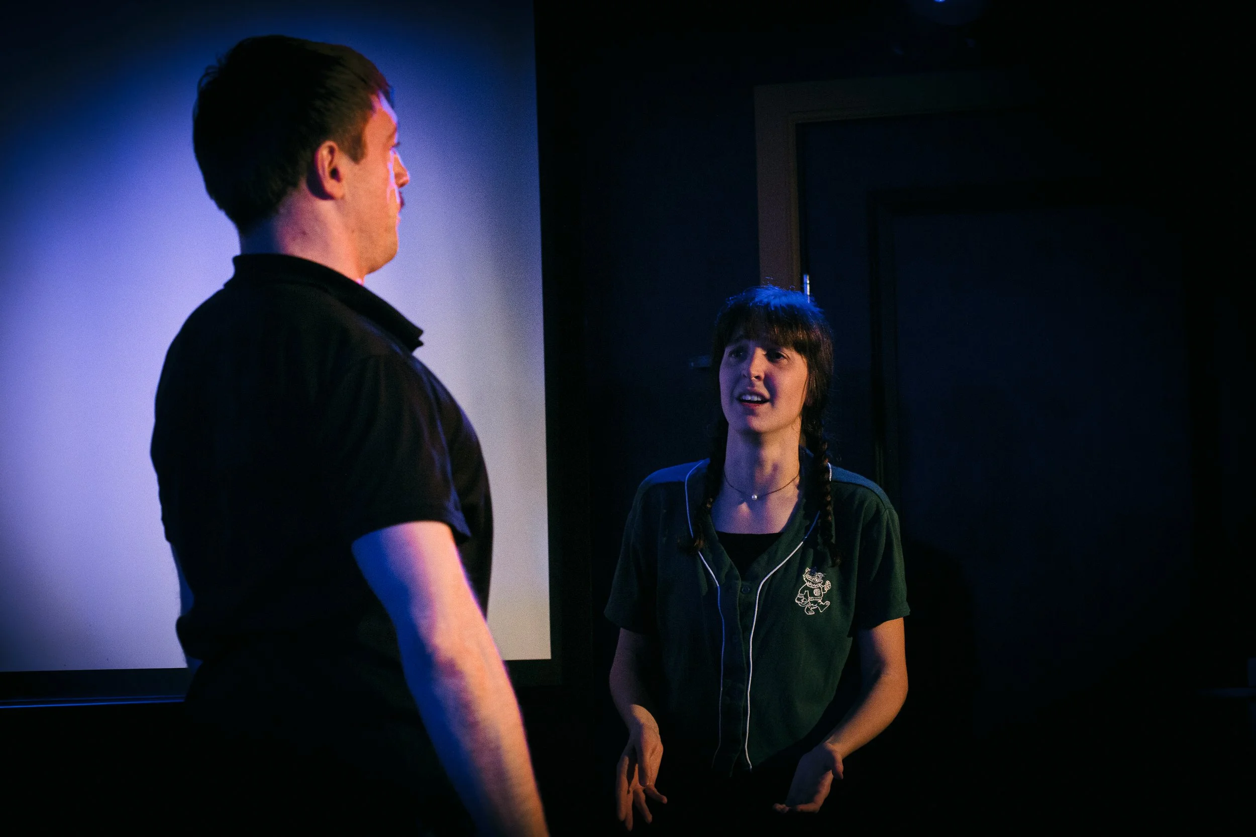 Performing a variety show at Boom Chicago with Andy Bolduc