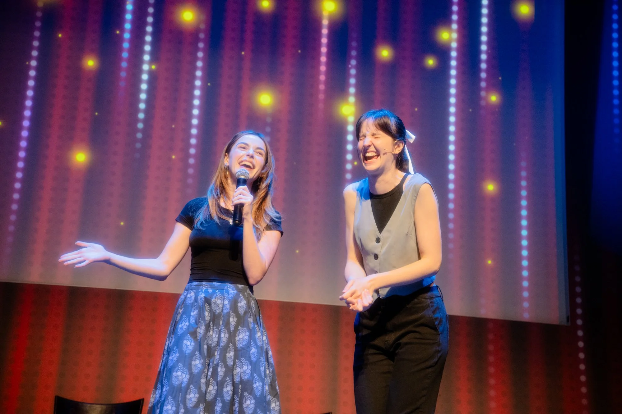 On stage with special Keirnan Shipka at Boom Chicago