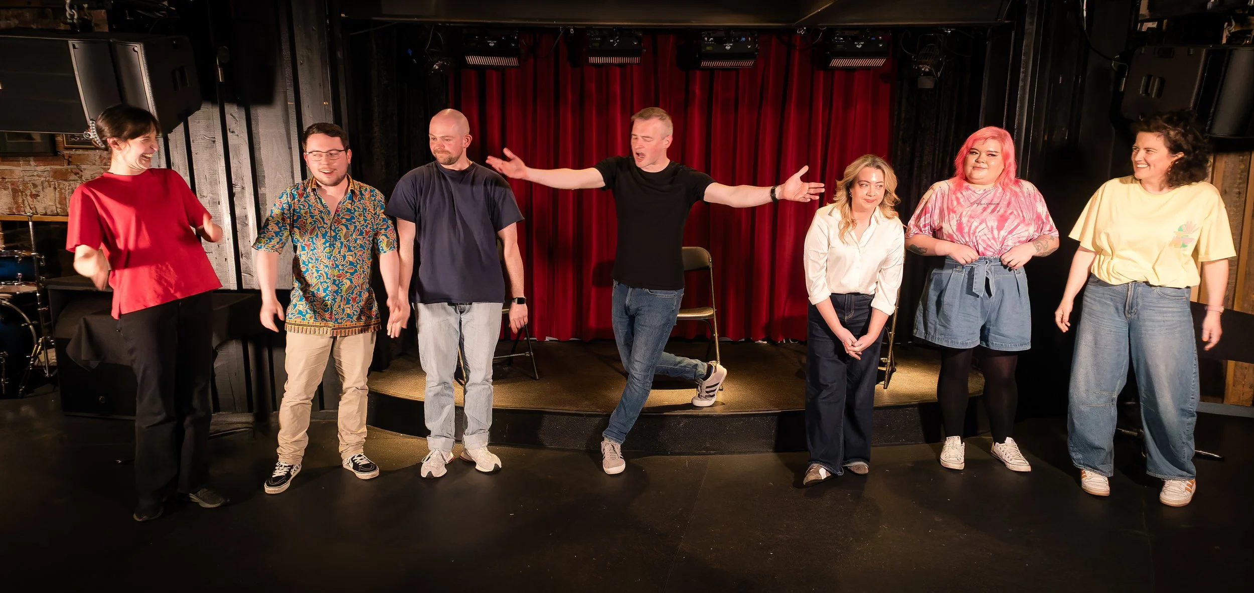 Performing with Belfast Improv after teaching with their community all weekend in May 2026.