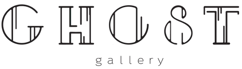The word 'GHOST' in large stylized font with the word 'gallery' in smaller text below.