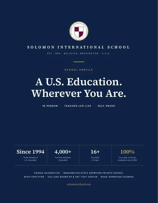 Cover of the Solomon International School Profile