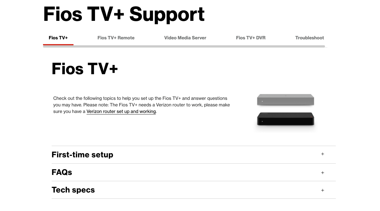 Case study: Simplifying Fios TV+ Support pages