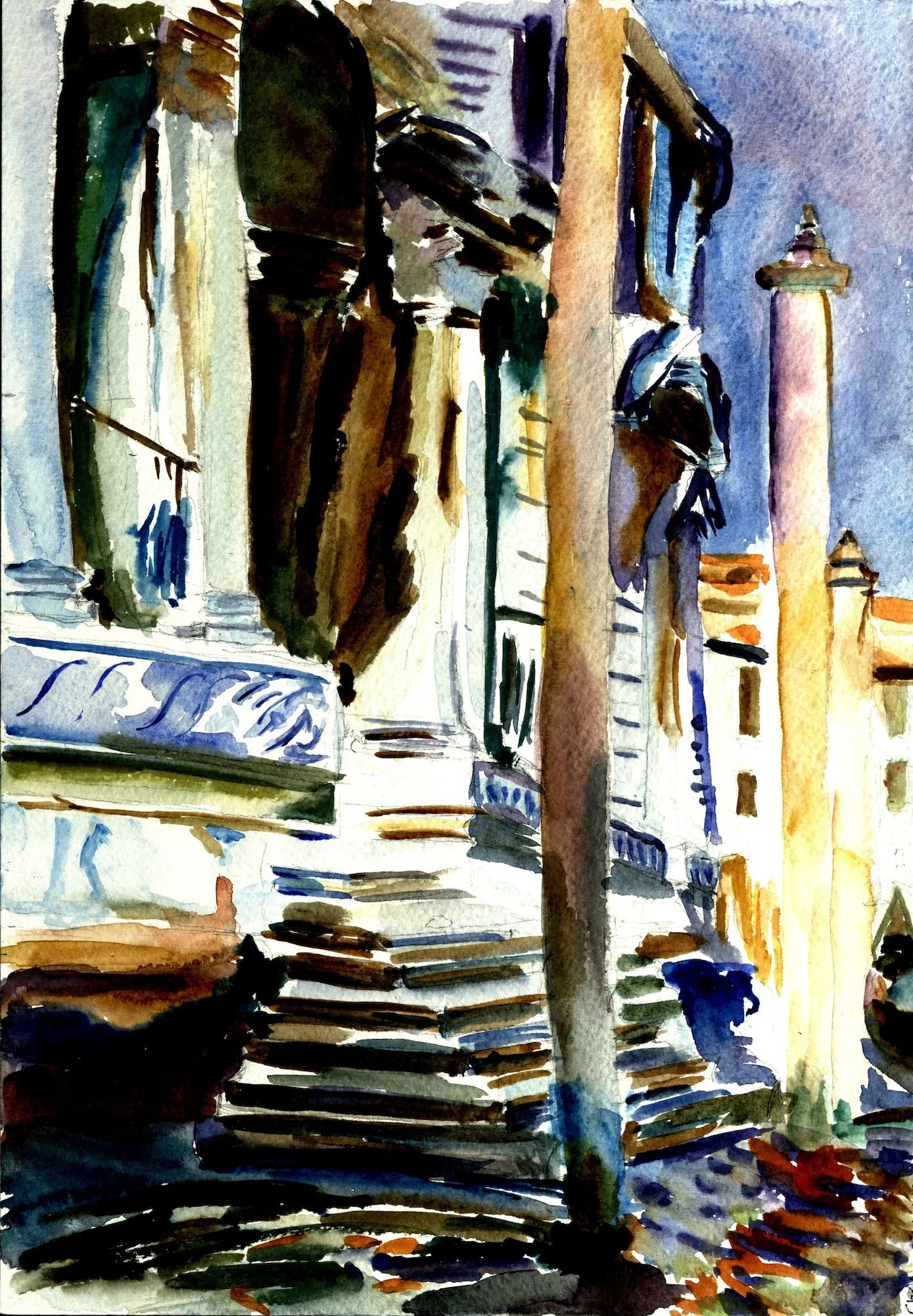 A watercolor replica exercise of a painting originally by John Singer Sargent