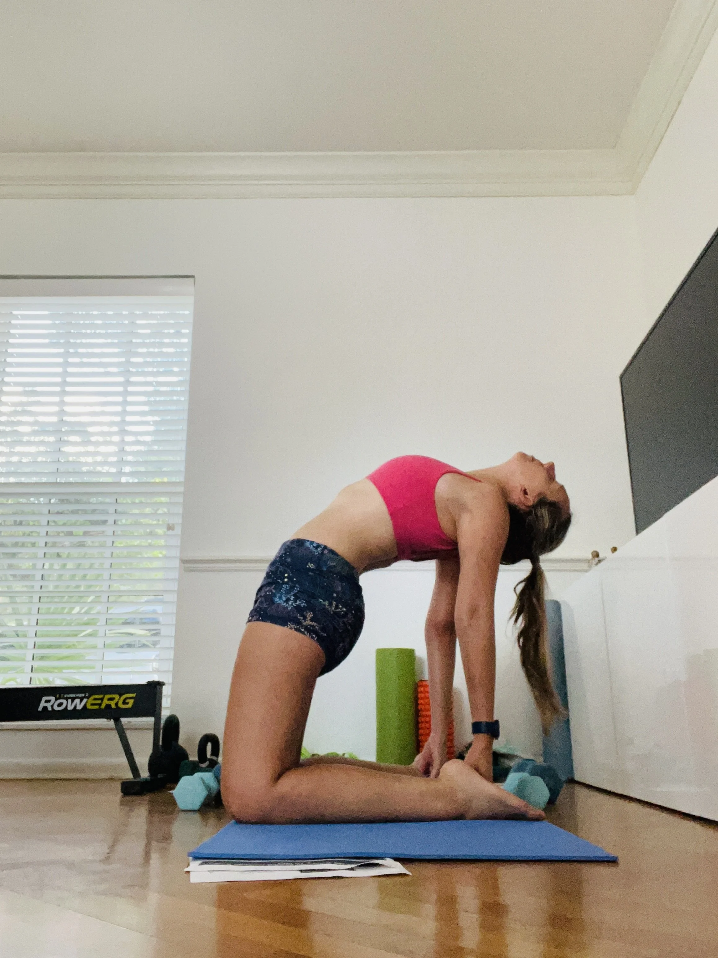 A woman doing yoga
