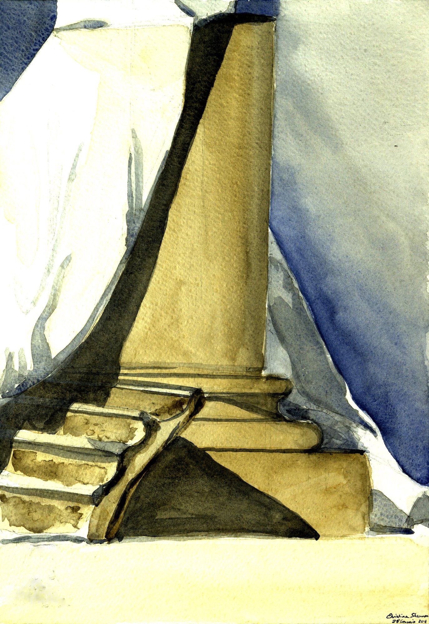 A still life watercolor painting exercise during my year studying abroad in Rome, italy