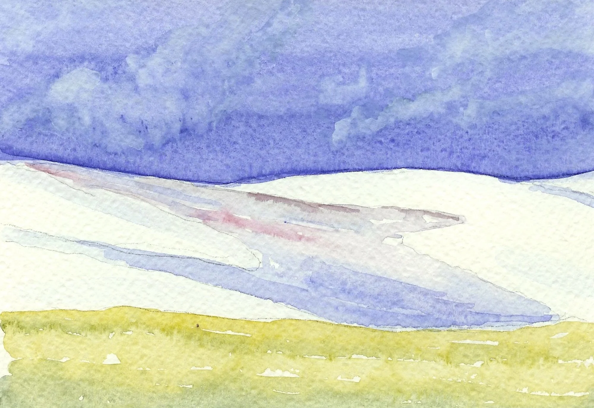 A watercolor of White Sands, New Mexico