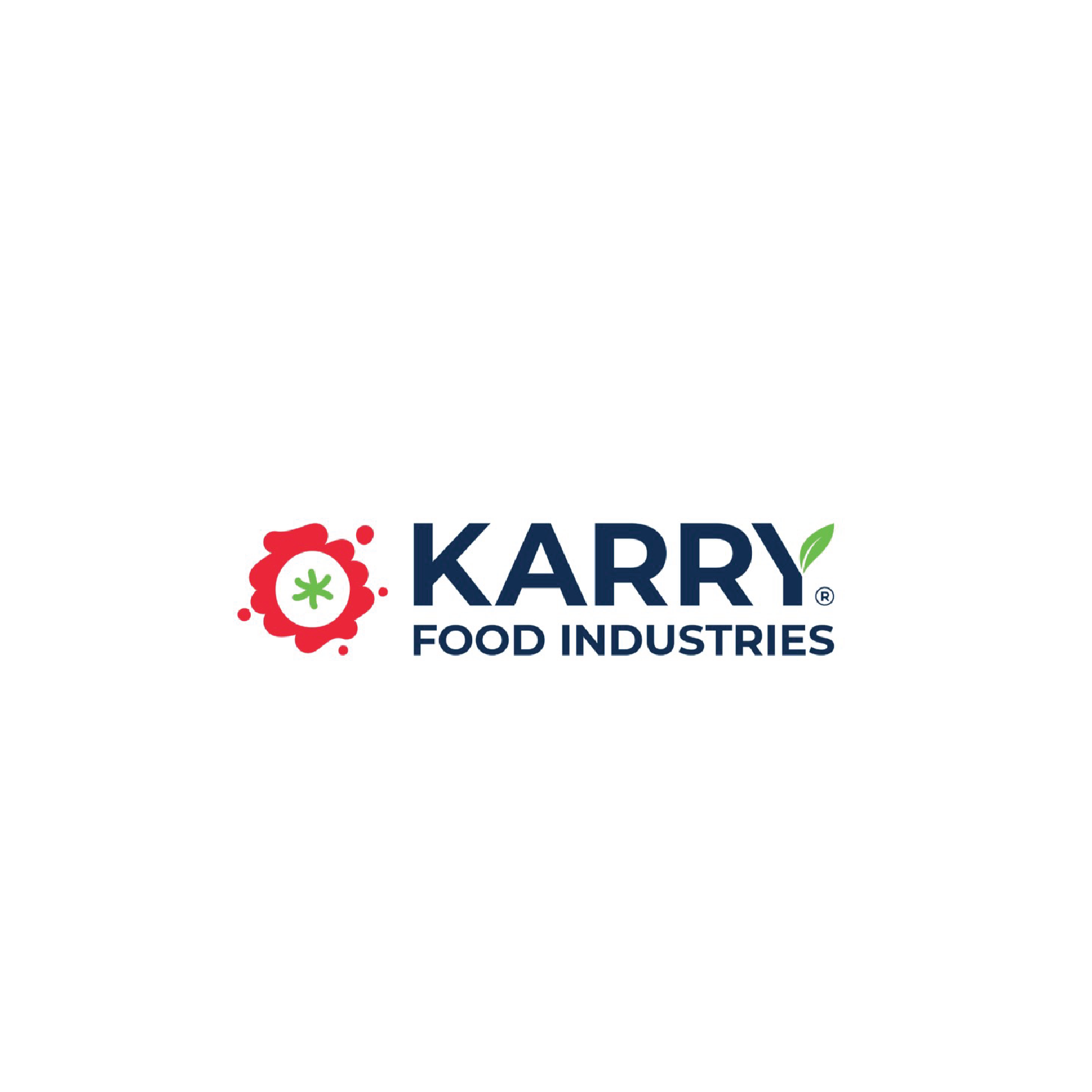 Karry Food Industries logo with stylized red and green cartoon food icon and the company name in blue text