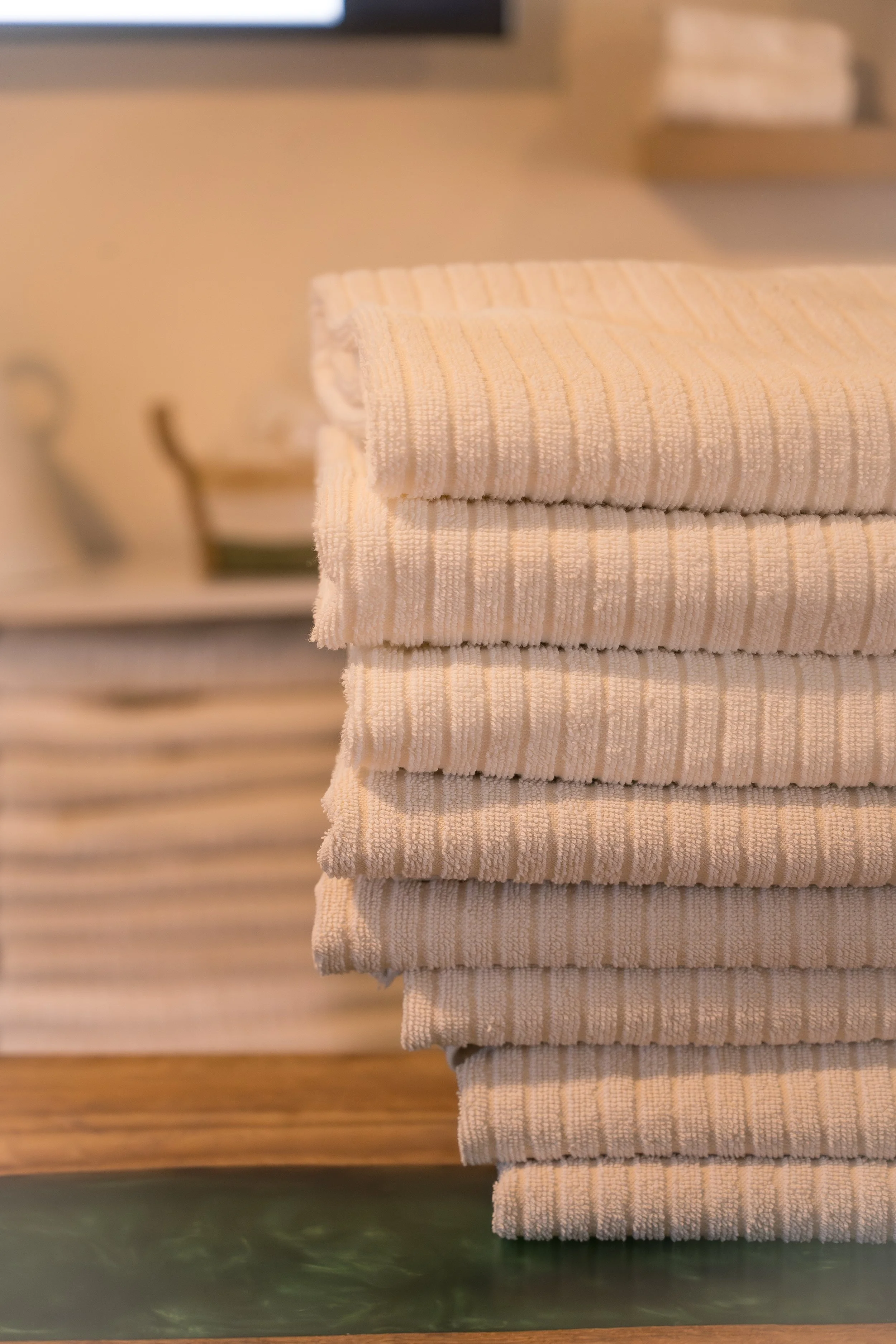 A towel provided for your use at Iremia Wellness, recovery. Sandgate North Brisbane