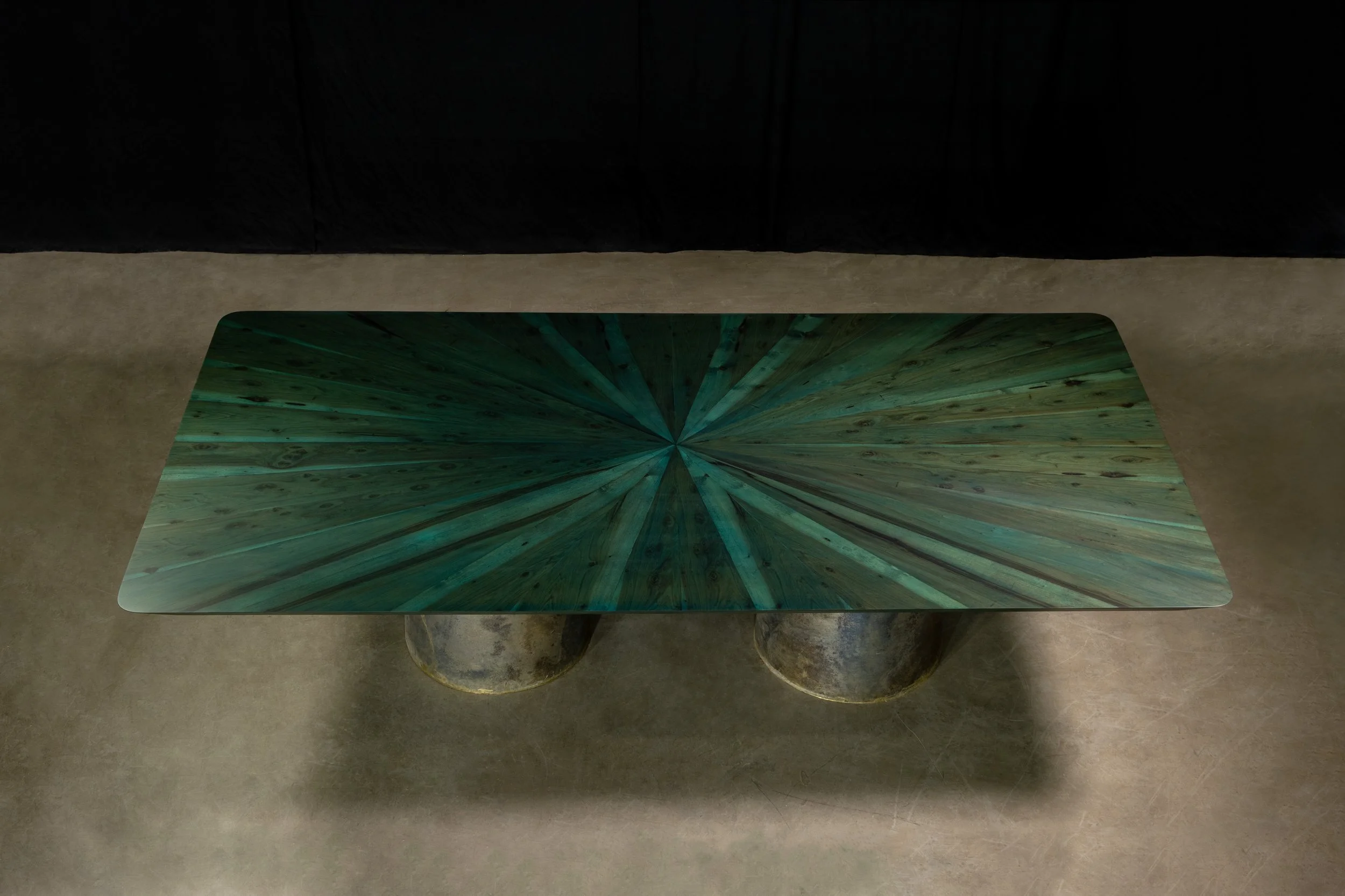 Benone Indigo Cast Bronze and Wood Table by Costantini 04.jpg