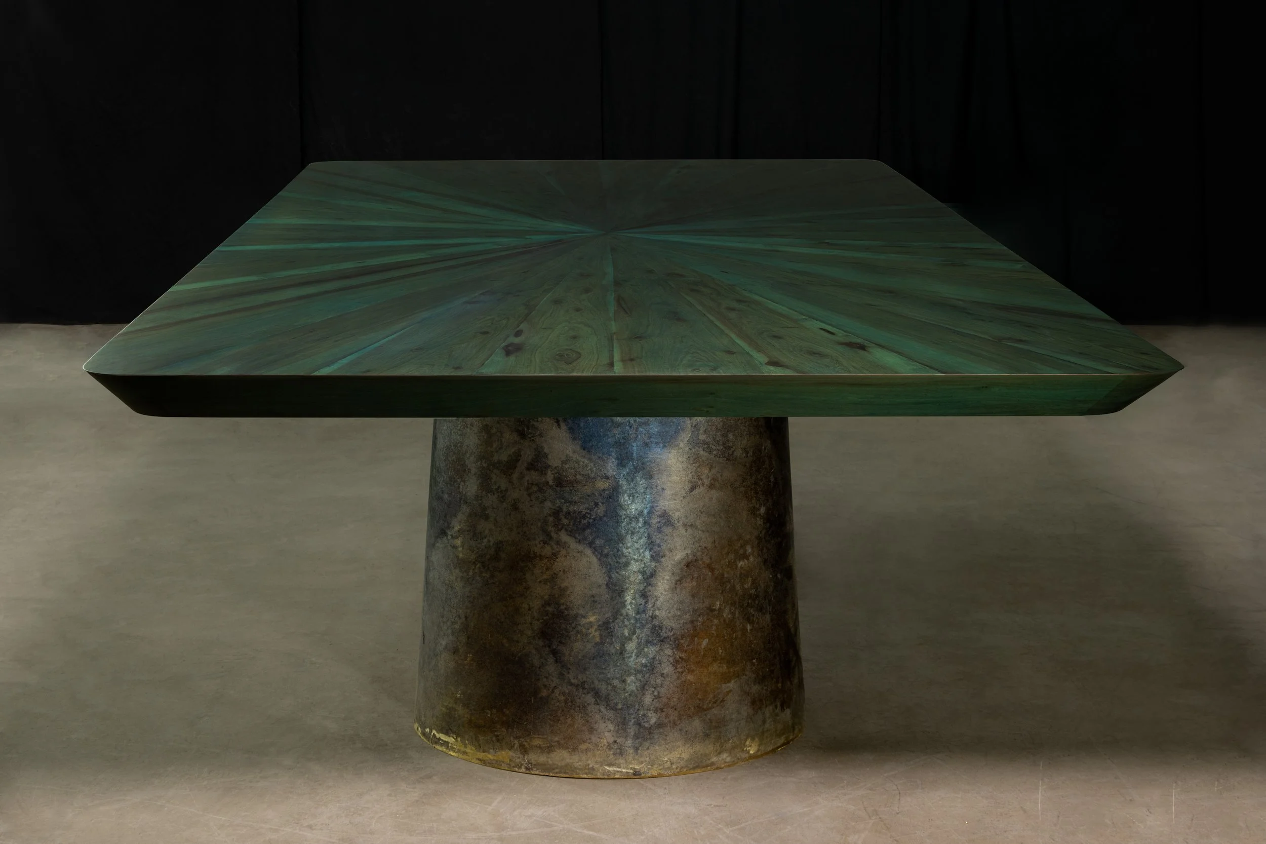 Benone Indigo Cast Bronze and Wood Table by Costantini 02.jpg