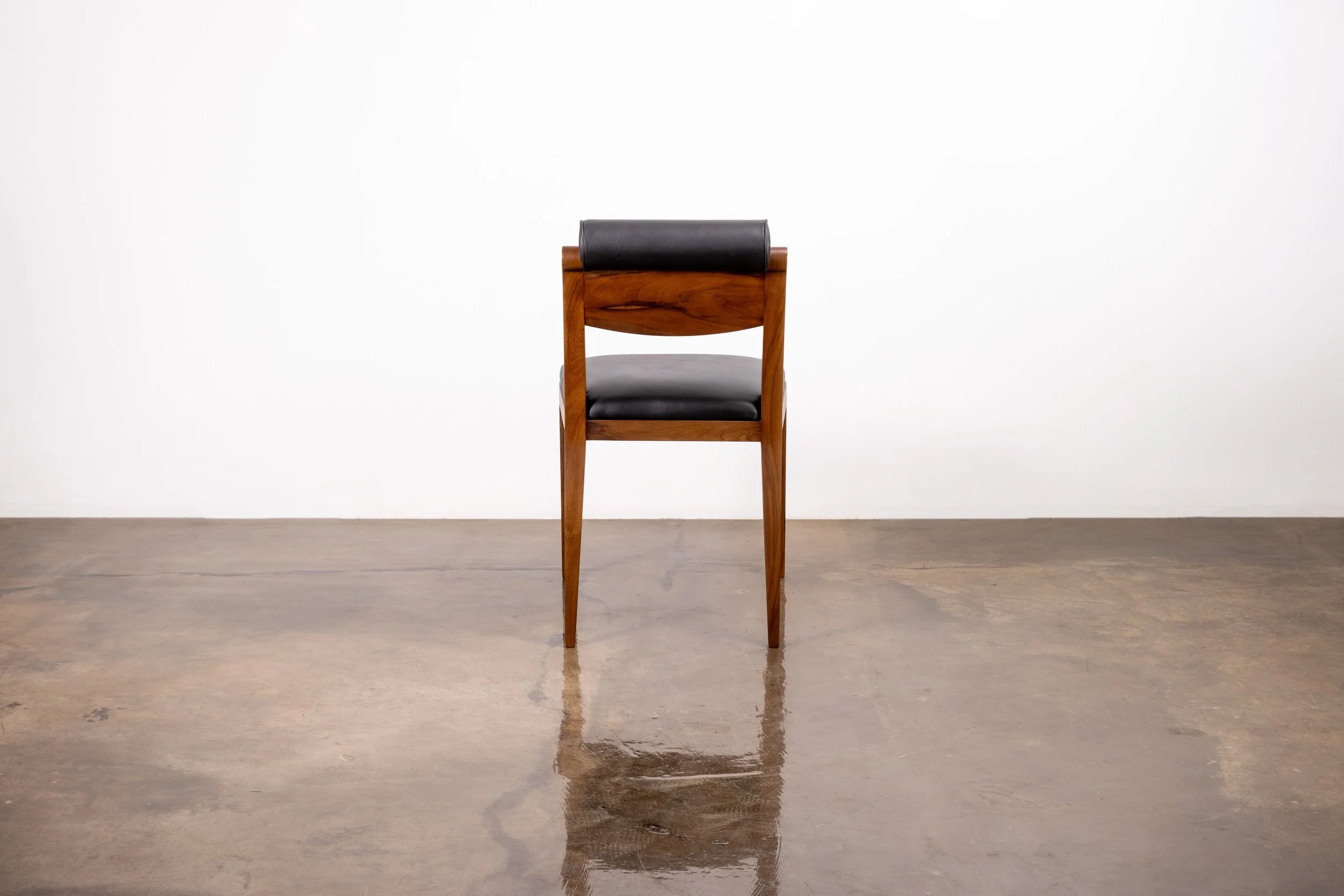 Gianni Contemporary Art Deco Style Dining Chair in Exotic Wood and Leather by Costantini 04.jpg