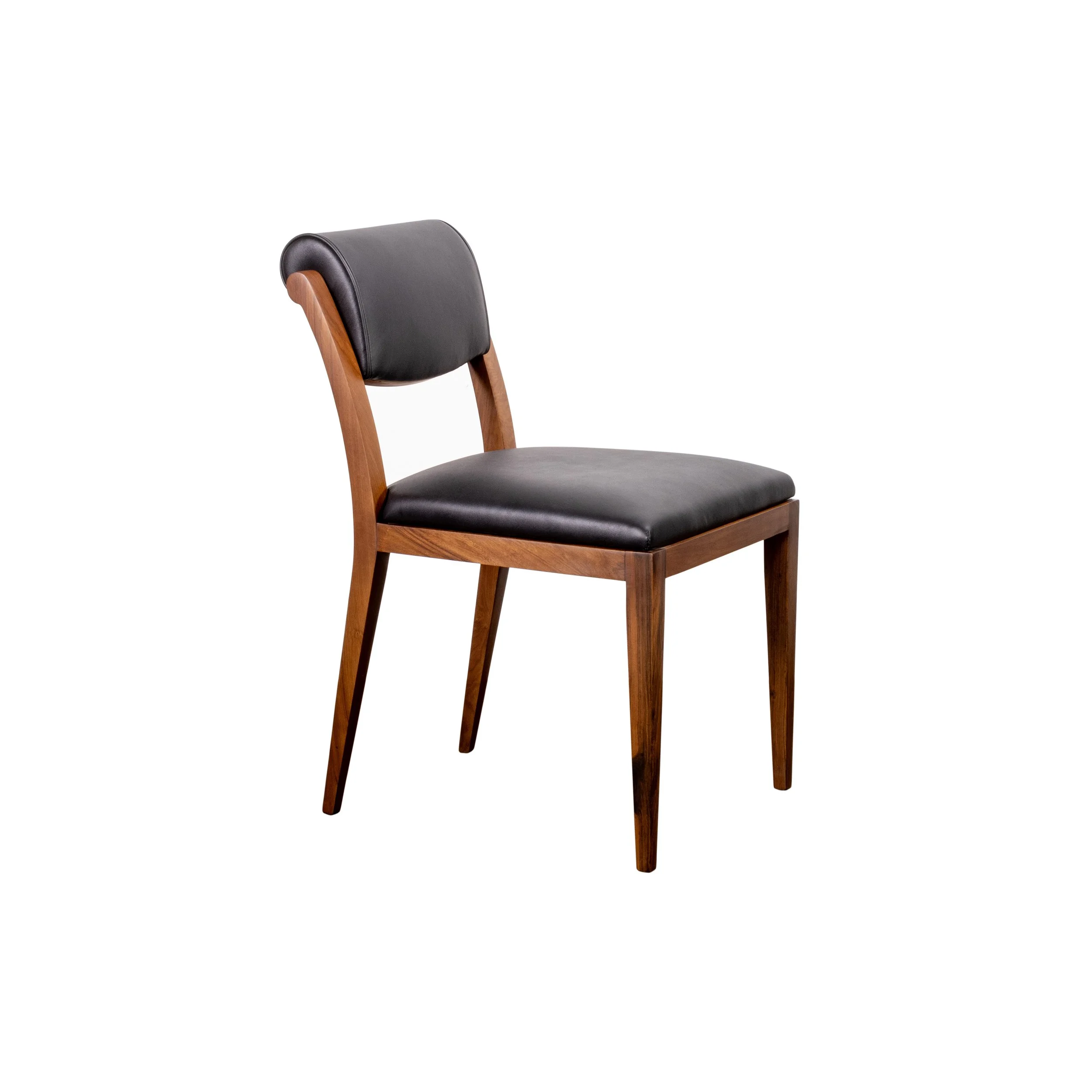 Gianni Contemporary Art Deco Style Dining Chair in Exotic Wood and Leather by Costantini 00 WBG.jpg