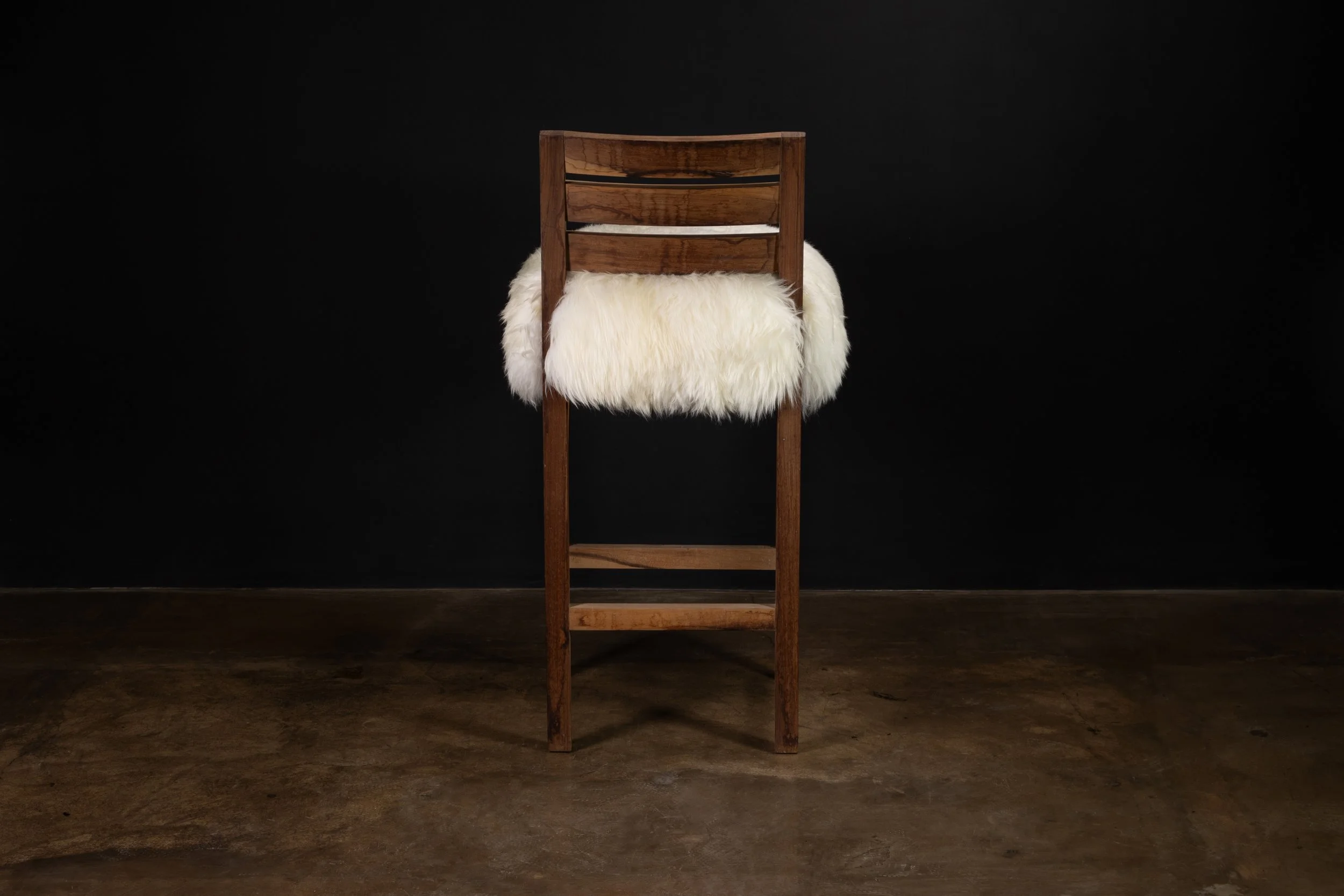 Renzo Modern Bar Stool in Argentine Rosewood and Sheepskin by Costantini 04.jpg