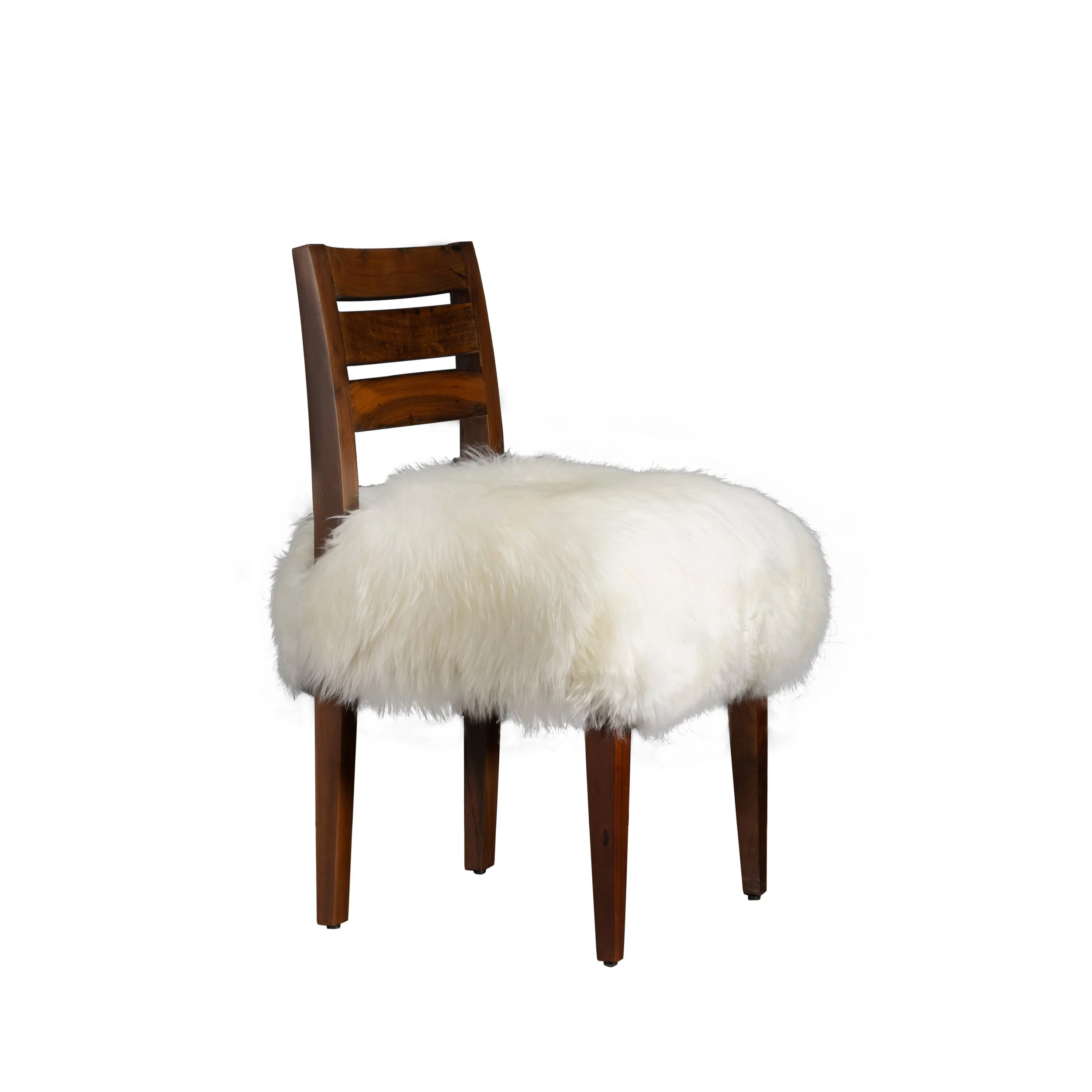 Renzo Chair Ovino in White Sheepskin