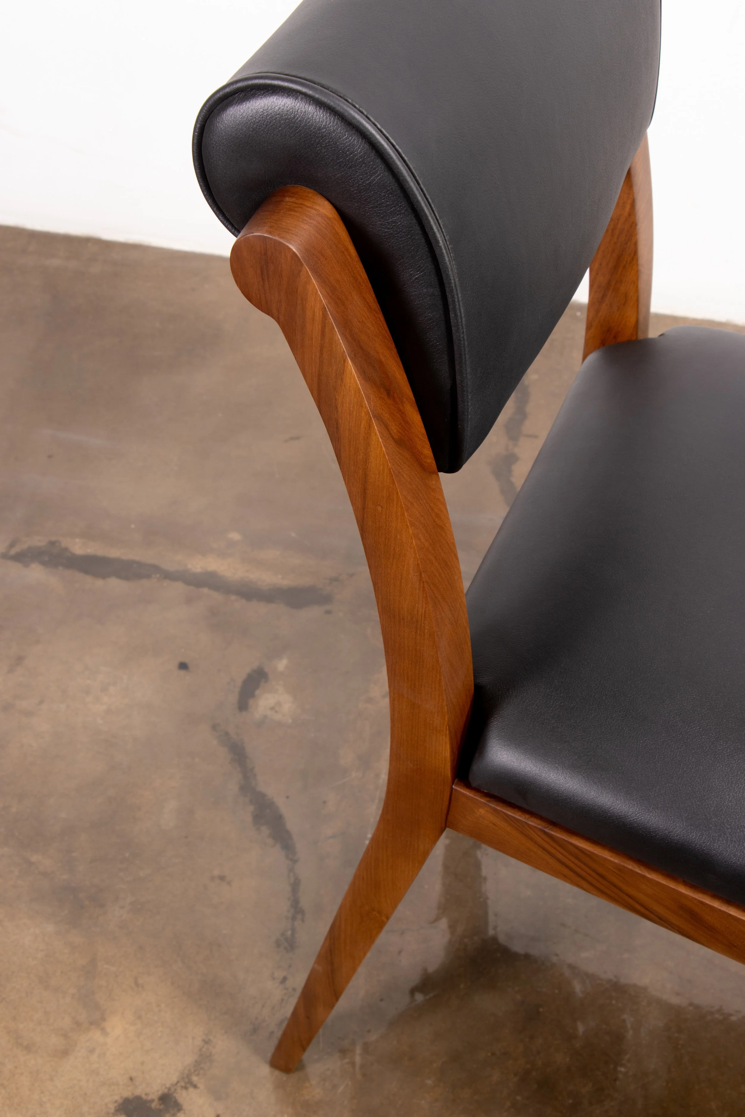 Gianni Contemporary Art Deco Style Dining Chair in Exotic Wood and Leather by Costantini 07.jpg
