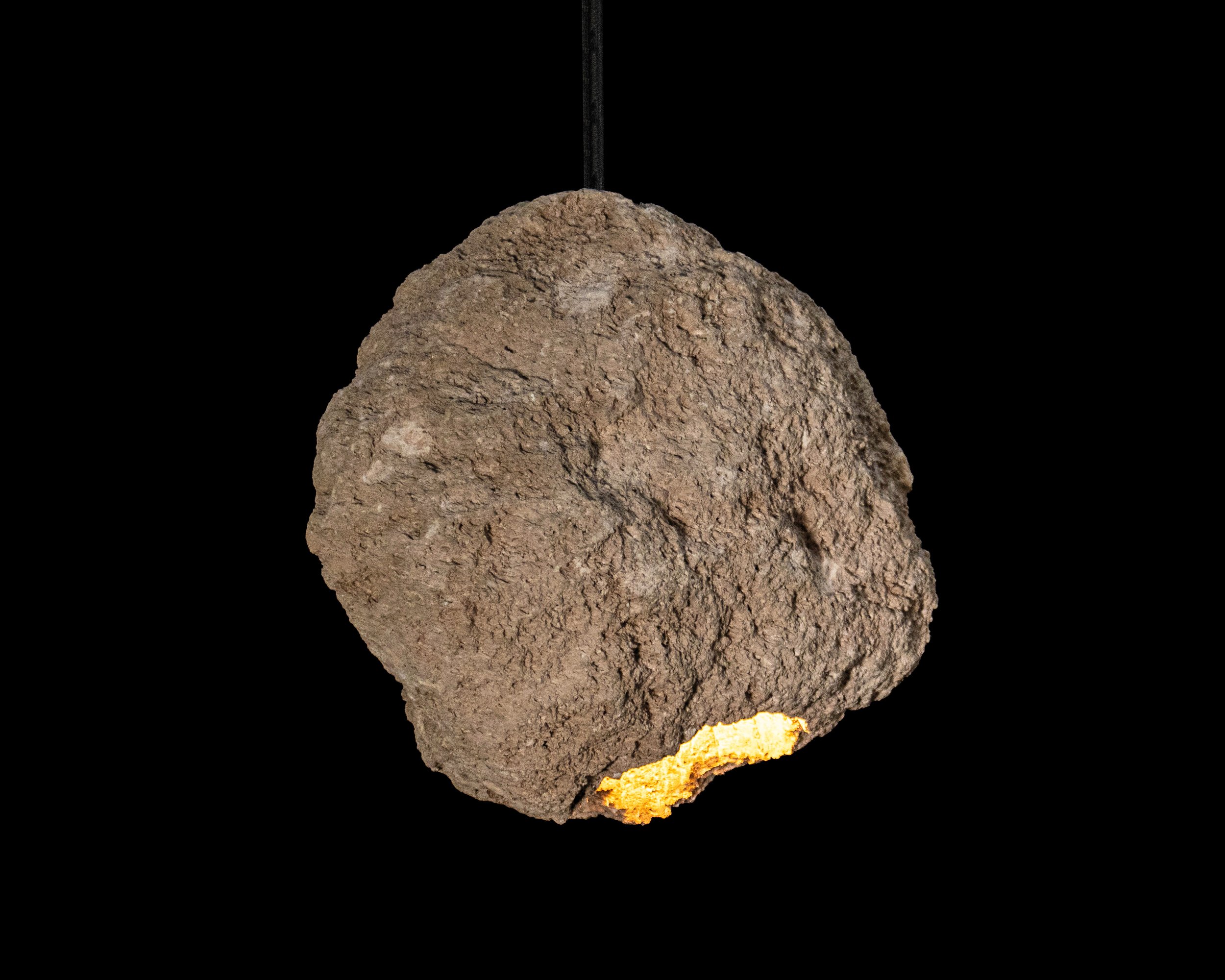 Fortezza Volcanic Rock Sculptural Outdoor Rated Pendant Lamp by Costantini 00.jpg