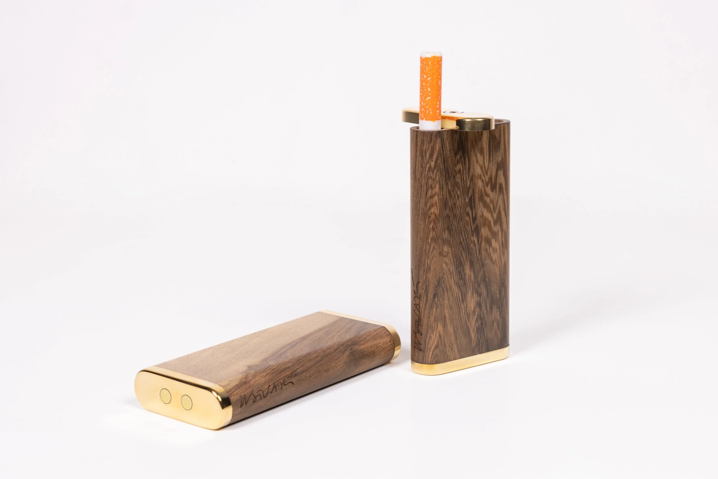 Luxury Bronze and Exotic Wood Marijuana Dispenser Dugout by WSTUART for Costantini 00.jpg