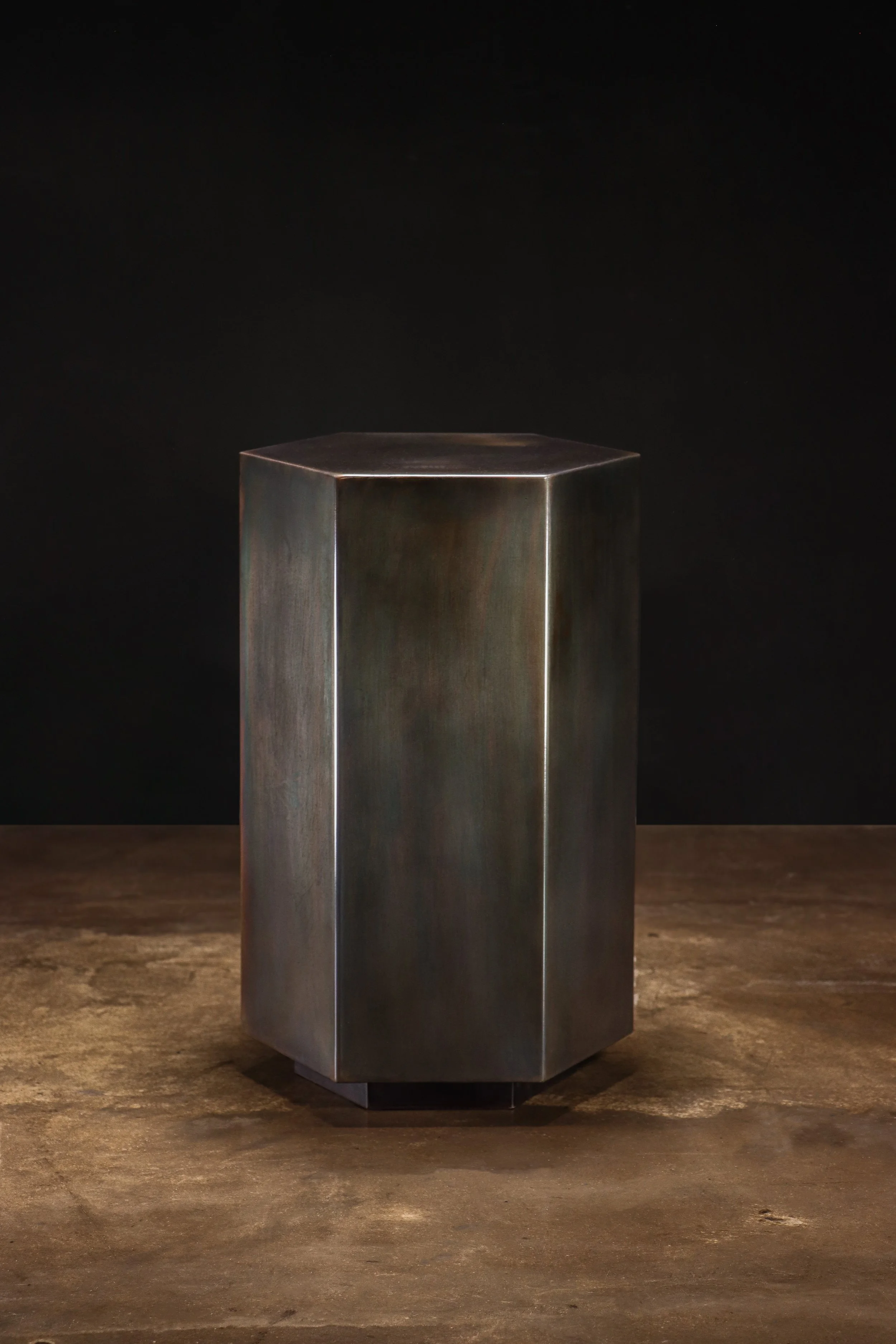 Ettore Hex Table Burnished Steel by Costantini 02.jpg
