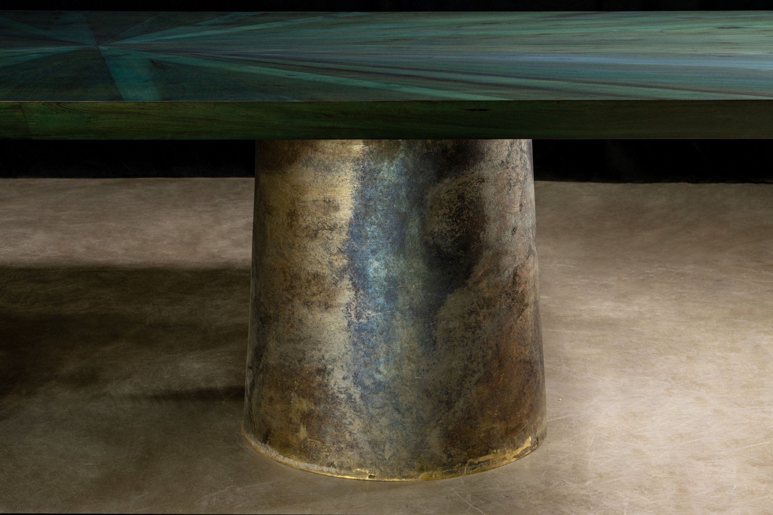 Benone Indigo Cast Bronze and Wood Table by Costantini 07.jpg