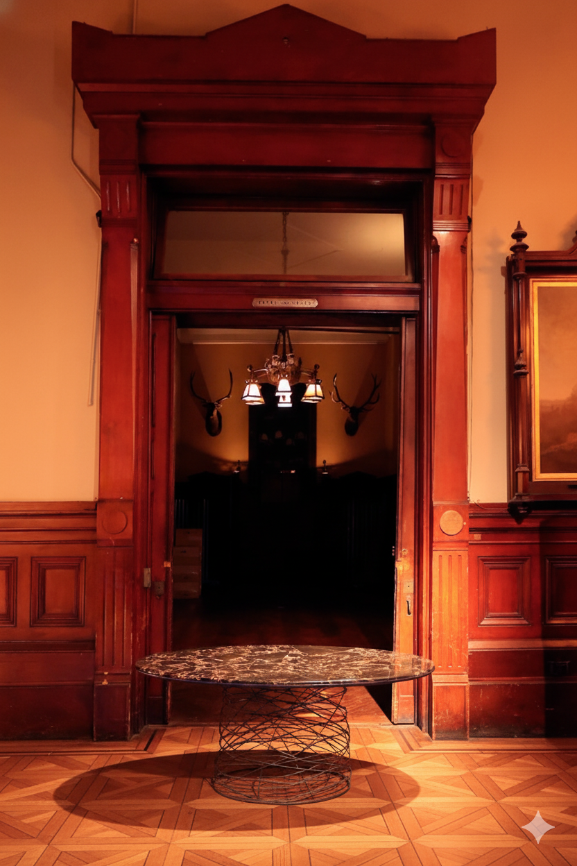 Richiamo Modern Sculptural Wire Side Table With Steel Oval and Marble Top by Costantini 02.png