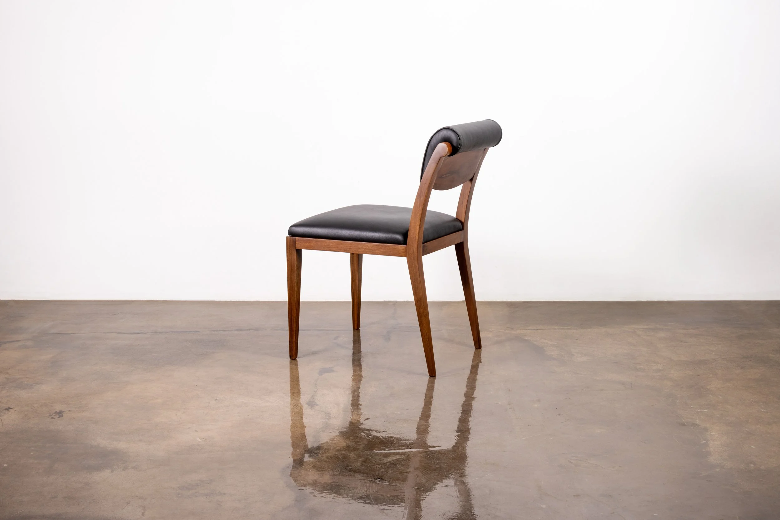 Gianni Contemporary Art Deco Style Dining Chair in Exotic Wood and Leather by Costantini 01.jpg