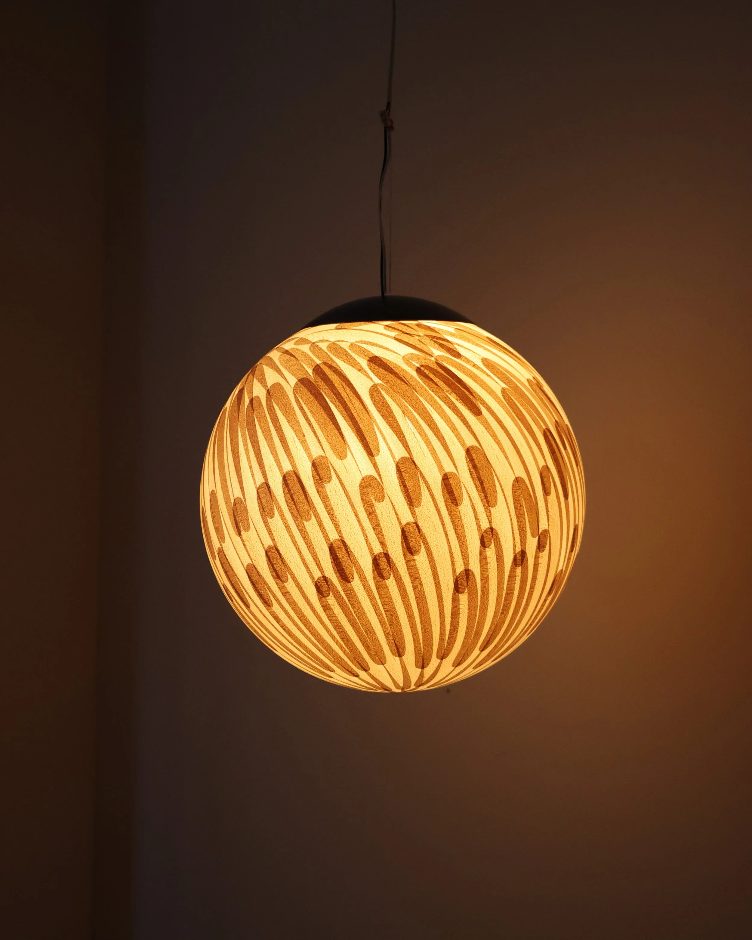 Shavings Sphere Modern Handcrafted of Wood Shavings Pendant Lamp by Theophane Ingold 00.jpg