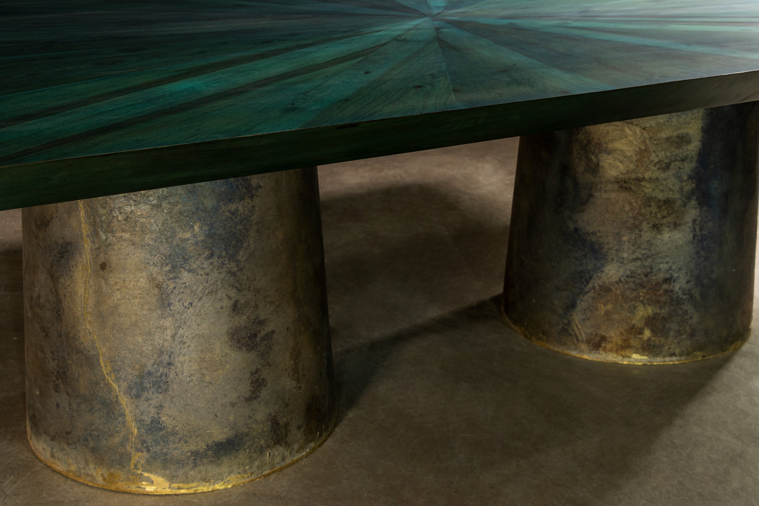 Benone Indigo Cast Bronze and Wood Table by Costantini 06.jpg