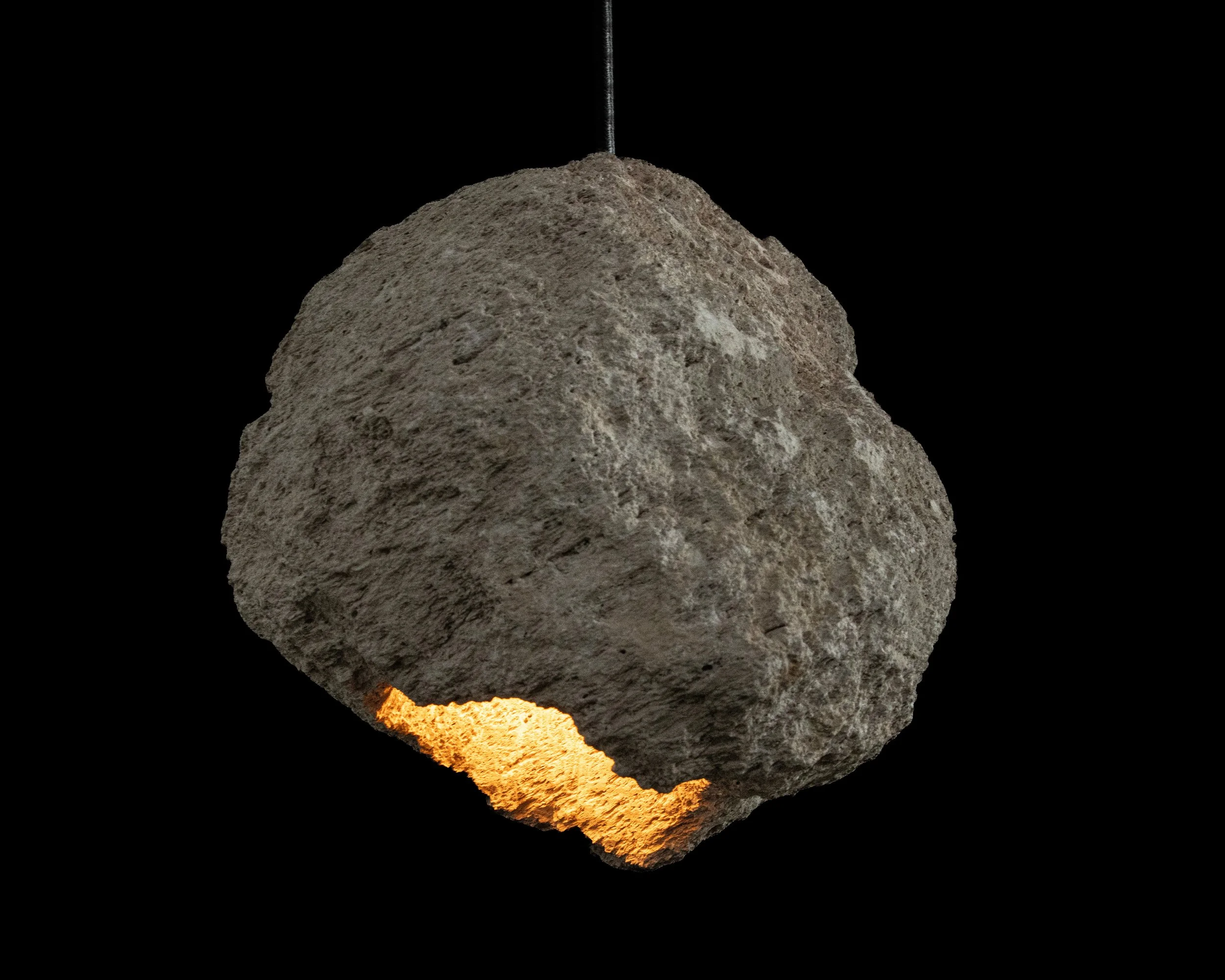 Fortezza Volcanic Rock Sculptural Outdoor Rated Pendant Lamp by Costantini 03.JPG