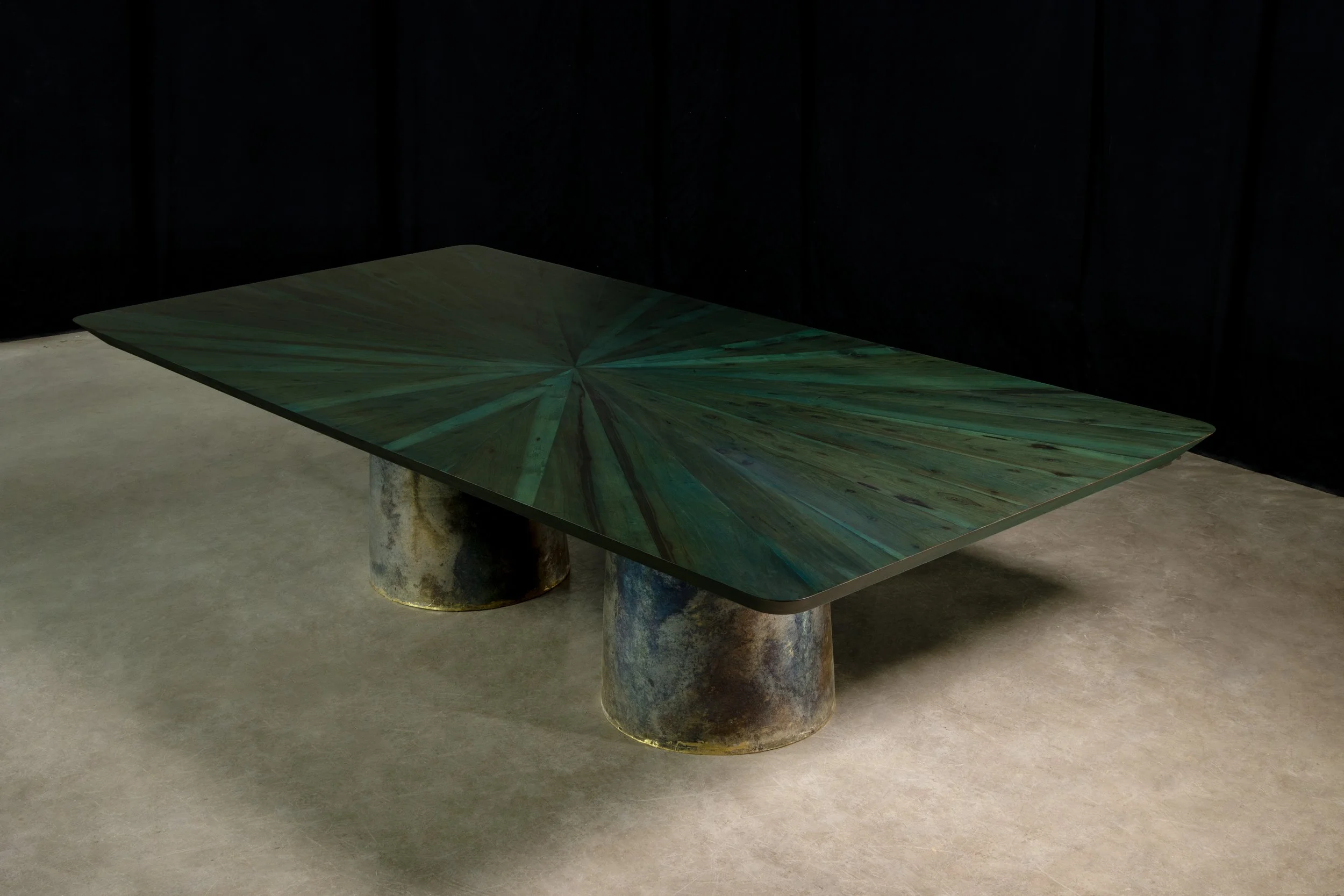 Benone Indigo Cast Bronze and Wood Table by Costantini 03.jpg
