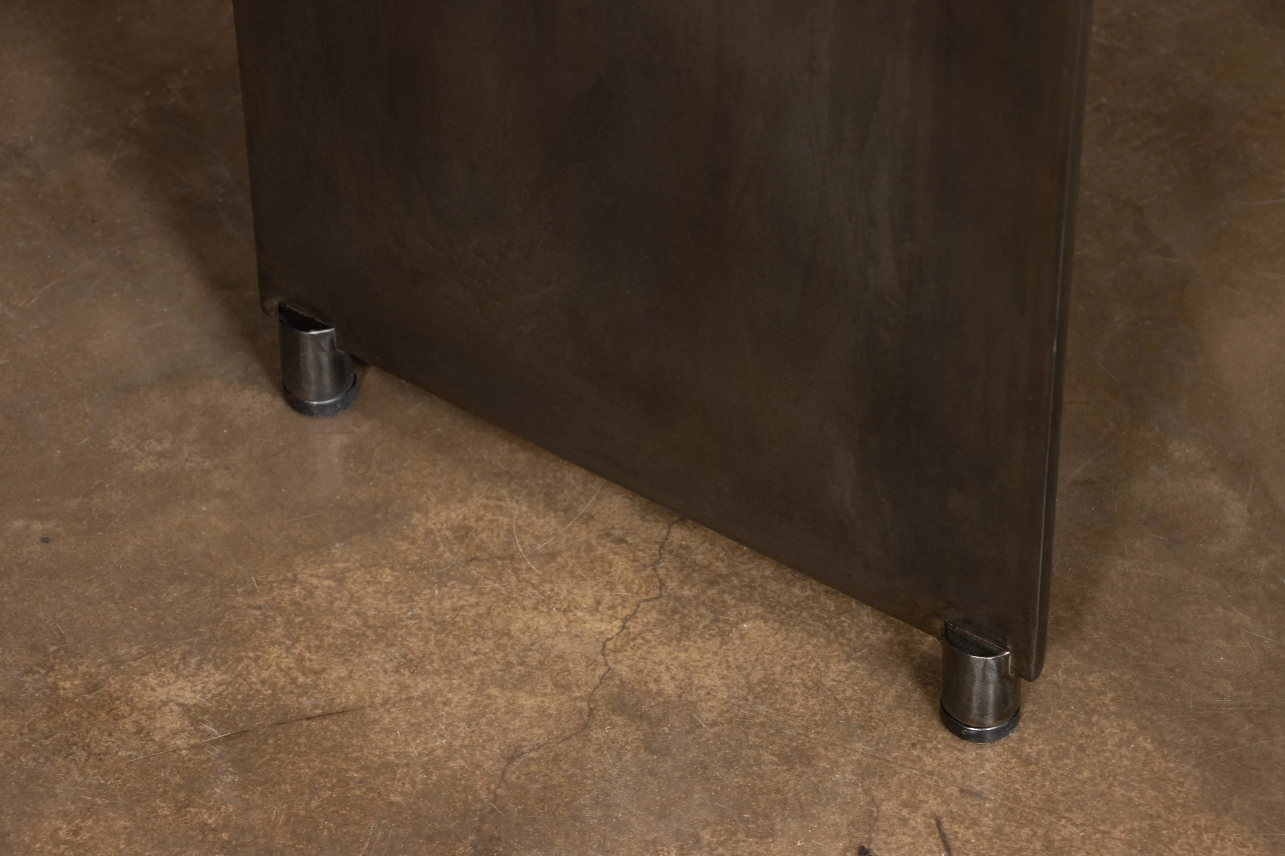 Modern Patinated Steel and Wood Burl Top Vinn Console Table by Costantini 08.jpg
